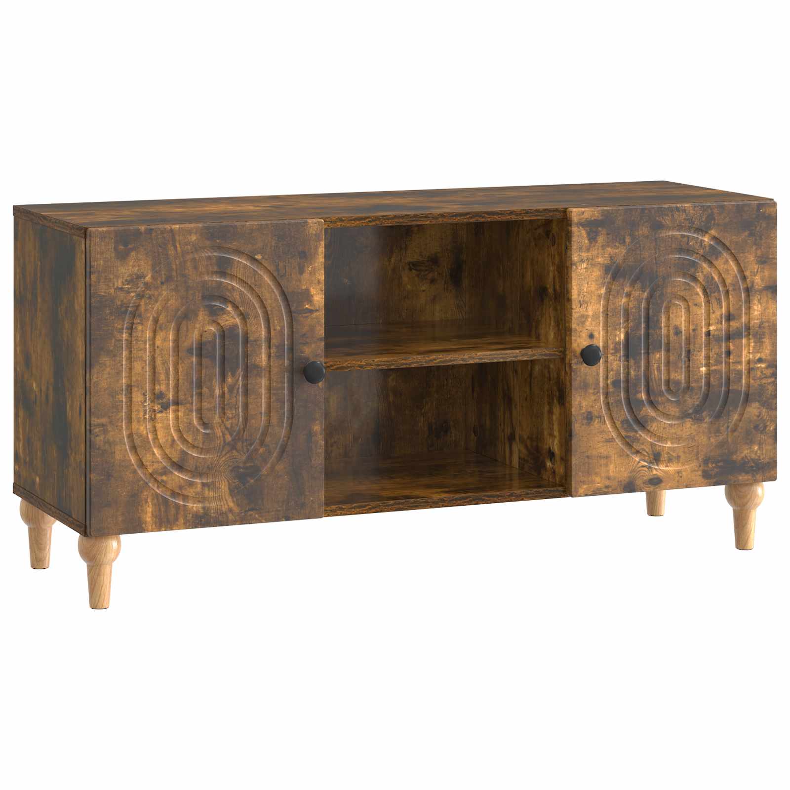 TV-kast Gerookt eiken 102 x 34,5 x 50 cm Bewerkt hout is nu te koop bij PeponiXL, paradijselijk wonen!
