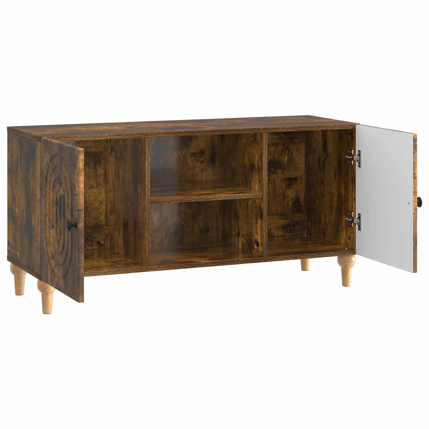 TV-kast Gerookt eiken 102 x 34,5 x 50 cm Bewerkt hout is nu te koop bij PeponiXL, paradijselijk wonen!