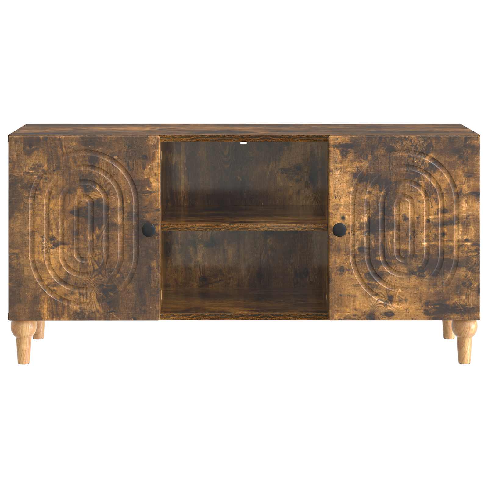 TV-kast Gerookt eiken 102 x 34,5 x 50 cm Bewerkt hout is nu te koop bij PeponiXL, paradijselijk wonen!