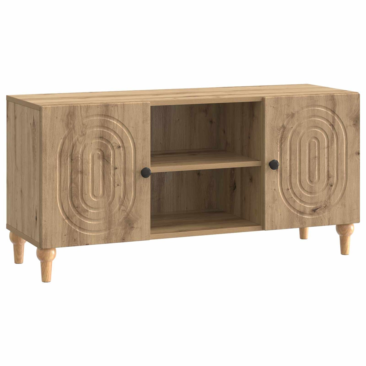 TV-kast Artisanaal eiken 102 x 34,5 x 50 cm Bewerkt hout is nu te koop bij PeponiXL, paradijselijk wonen!