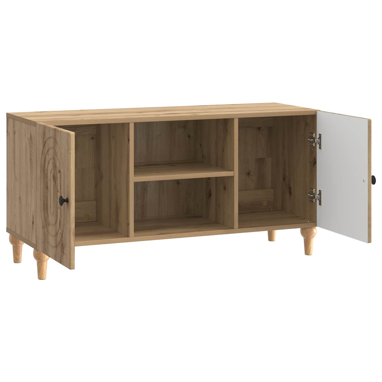 TV-kast Artisanaal eiken 102 x 34,5 x 50 cm Bewerkt hout is nu te koop bij PeponiXL, paradijselijk wonen!