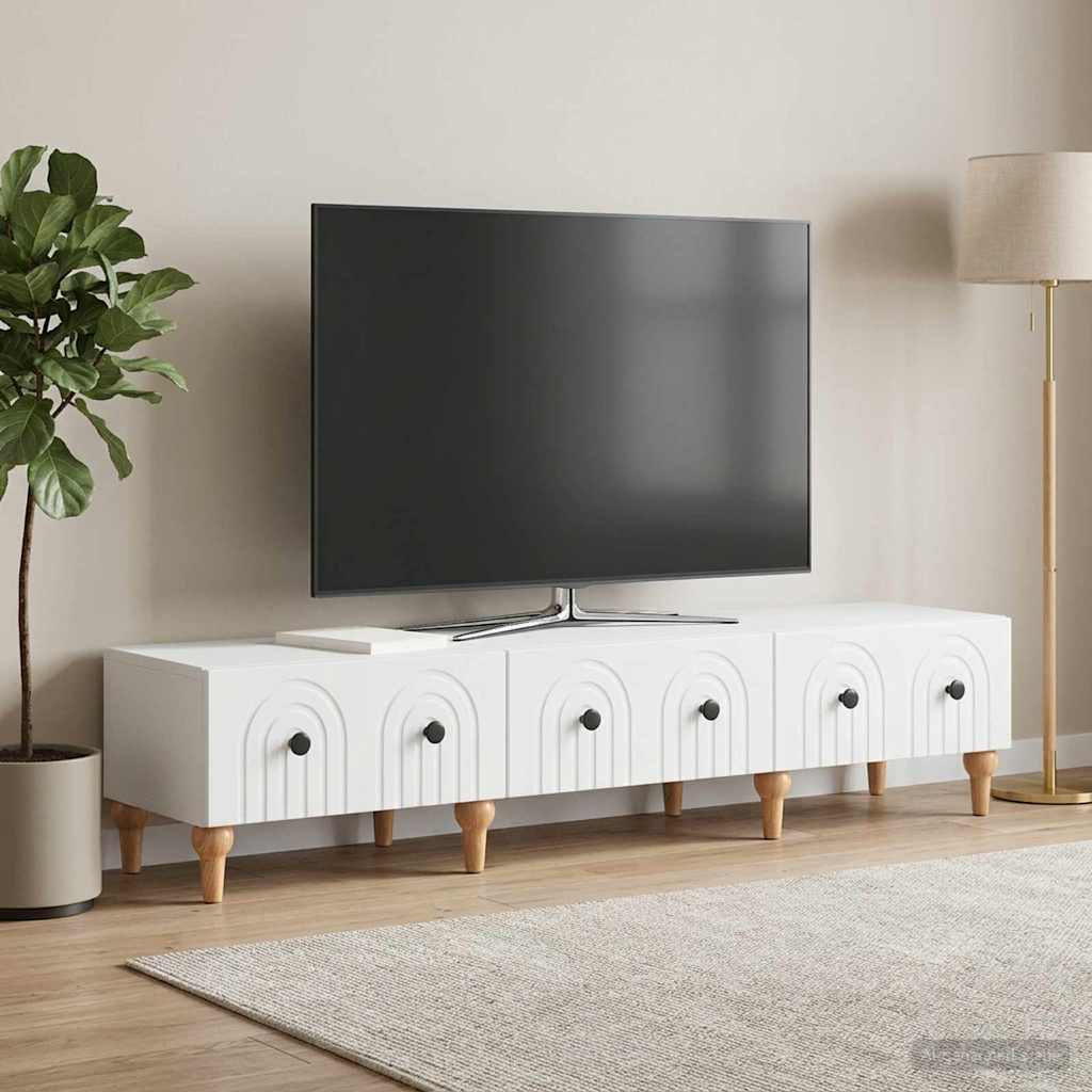 TV-kast met lade Wit 147 x 34,5 x 30 cm Bewerkt hout is nu te koop bij PeponiXL, paradijselijk wonen!