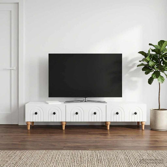 TV-kast met lade Wit 147 x 34,5 x 30 cm Bewerkt hout is nu te koop bij PeponiXL, paradijselijk wonen!