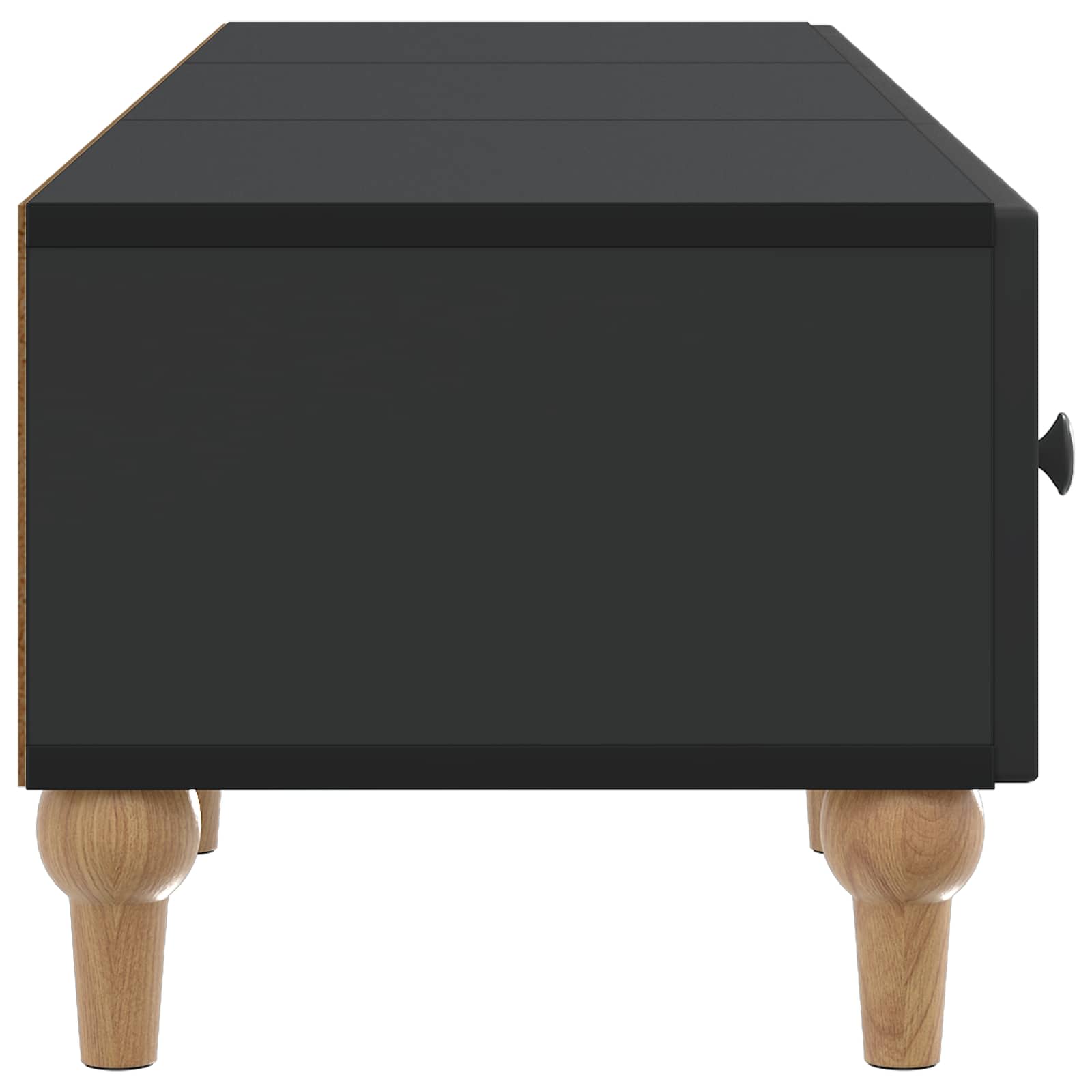 TV-kast met lade Zwart 147 x 34,5 x 30 cm Bewerkt hout is nu te koop bij PeponiXL, paradijselijk wonen!