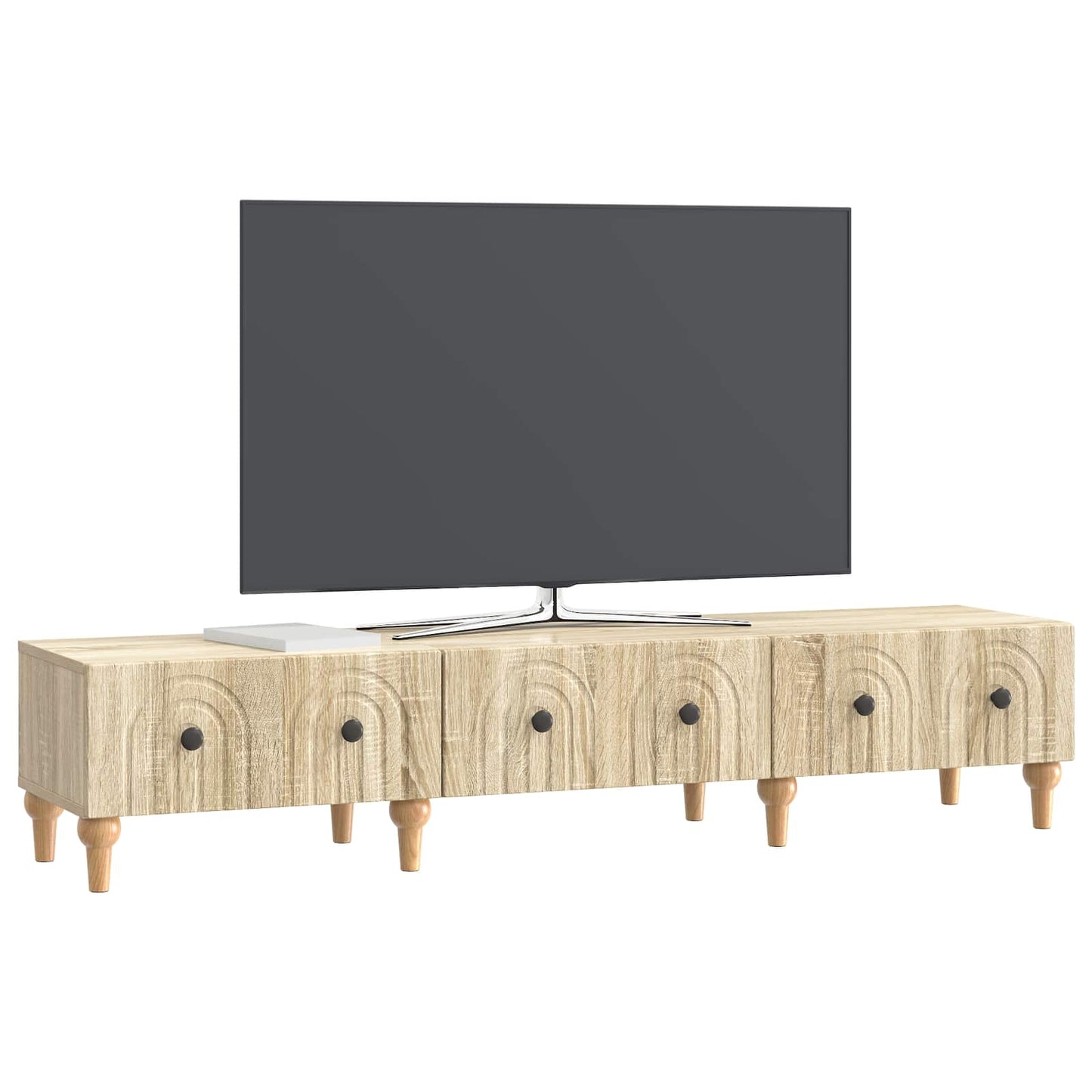 TV-kast met lade Sonoma Eiken 147 x 34,5 x 30 cm Bewerkt hout is nu te koop bij PeponiXL, paradijselijk wonen!
