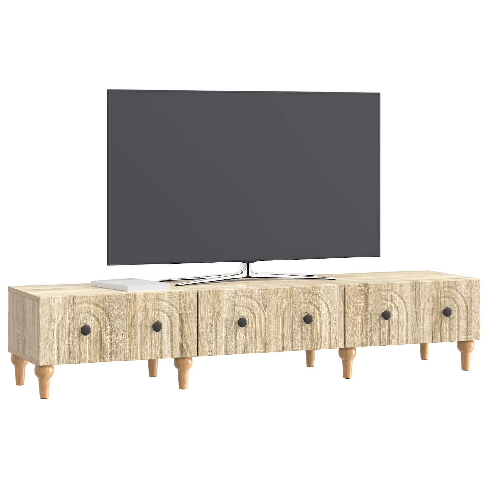 TV-kast met lade Sonoma Eiken 147 x 34,5 x 30 cm Bewerkt hout is nu te koop bij PeponiXL, paradijselijk wonen!