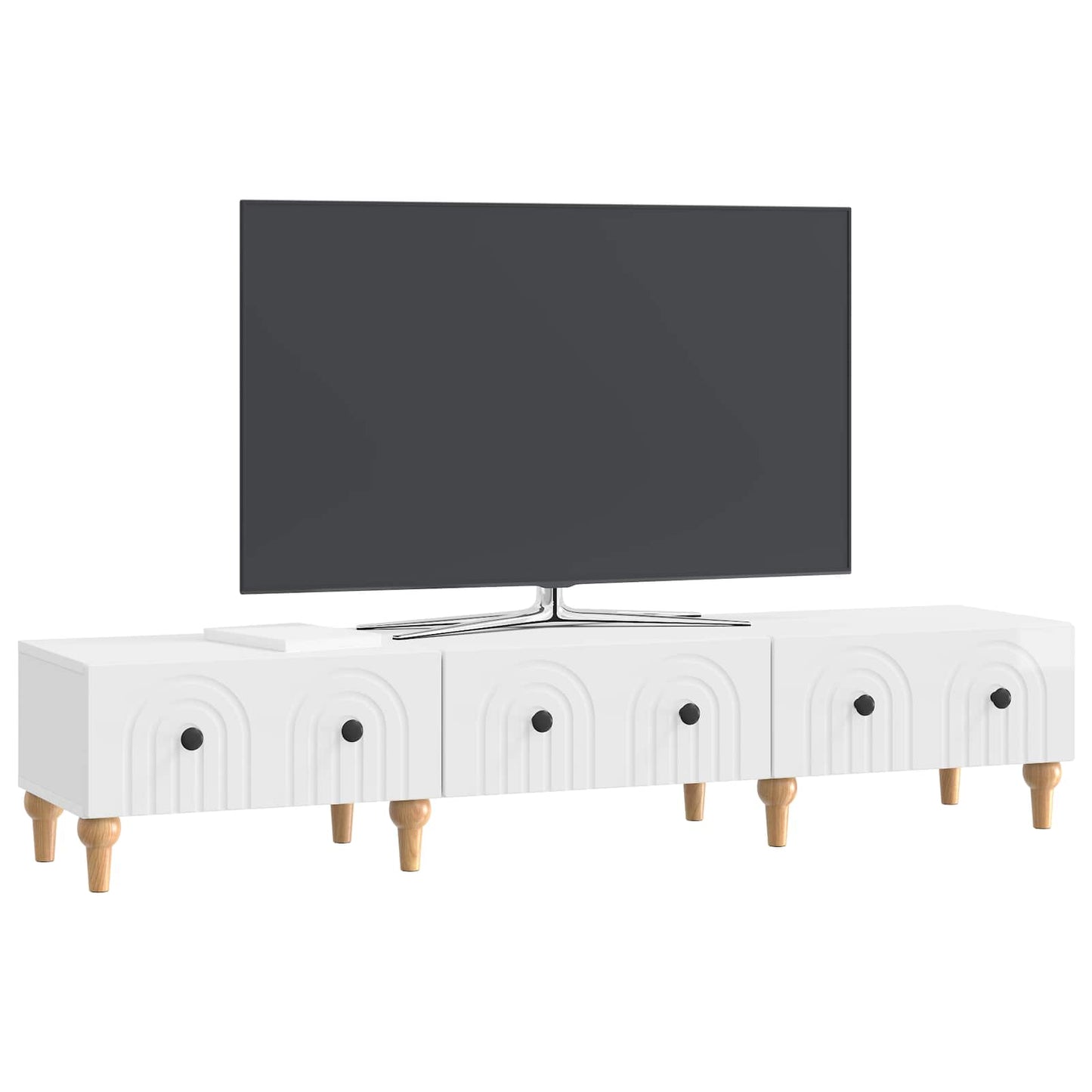 TV-kast met lade Hoogglans Wit 147 x 34,5 x 30 cm Bewerkt hout is nu te koop bij PeponiXL, paradijselijk wonen!