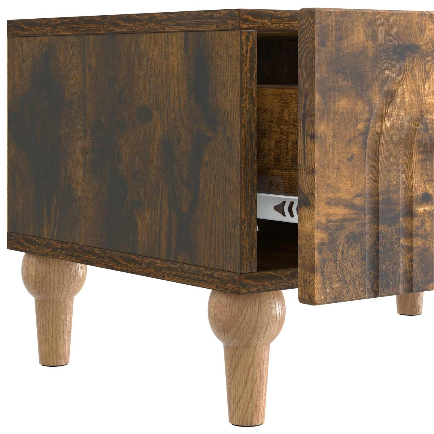 TV-kast met lade Gerookt eiken 147 x 34,5 x 30 cm Bewerkt hout is nu te koop bij PeponiXL, paradijselijk wonen!