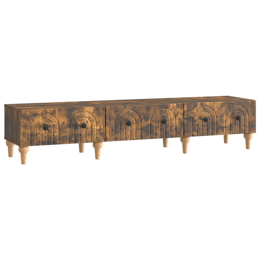 TV-kast met lade Gerookt eiken 147 x 34,5 x 30 cm Bewerkt hout is nu te koop bij PeponiXL, paradijselijk wonen!