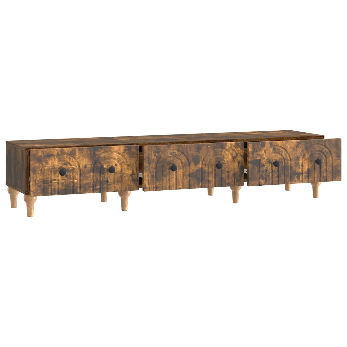 TV-kast met lade Gerookt eiken 147 x 34,5 x 30 cm Bewerkt hout is nu te koop bij PeponiXL, paradijselijk wonen!