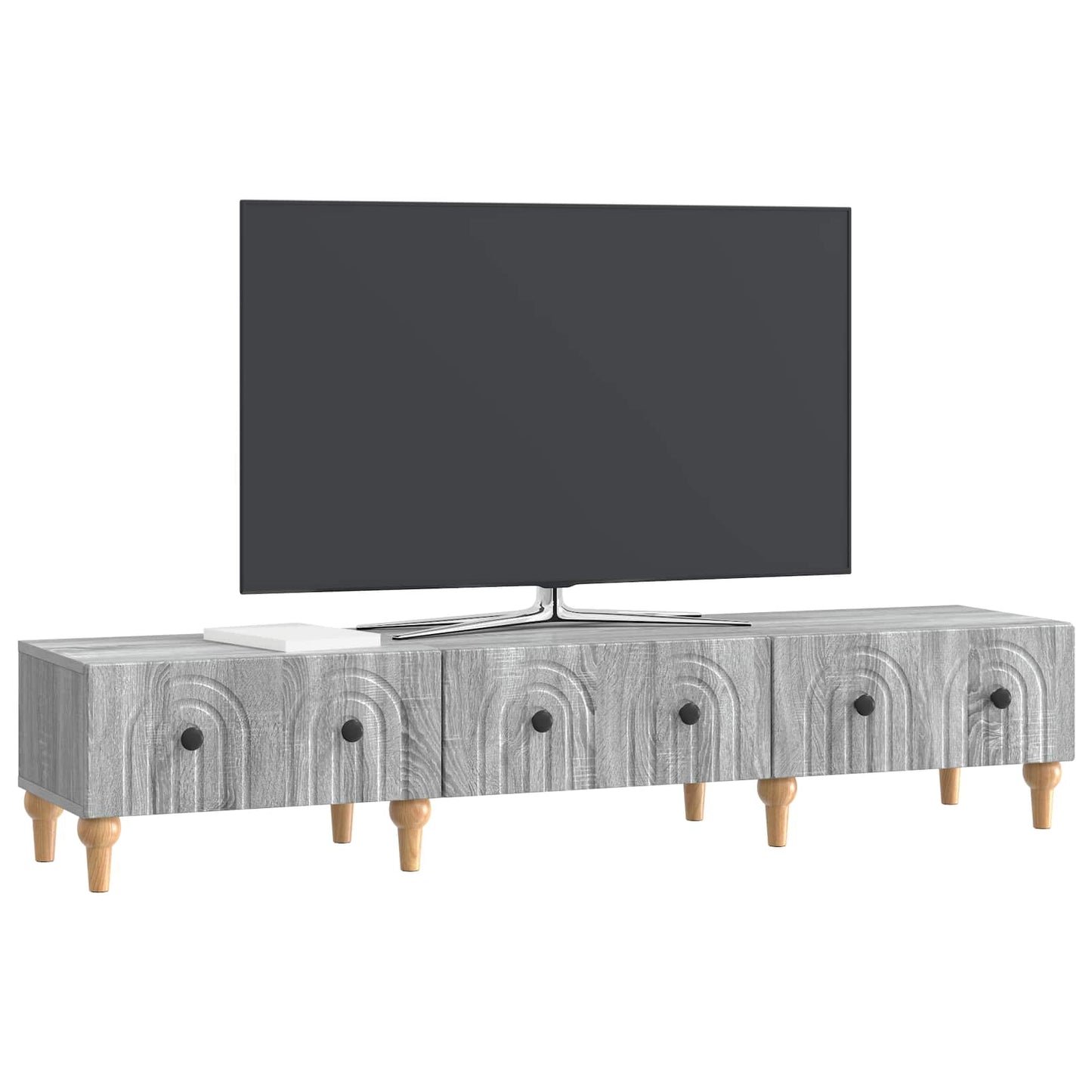 TV-kast met lade Grijs sonoma 147 x 34,5 x 30 cm Bewerkt hout is nu te koop bij PeponiXL, paradijselijk wonen!