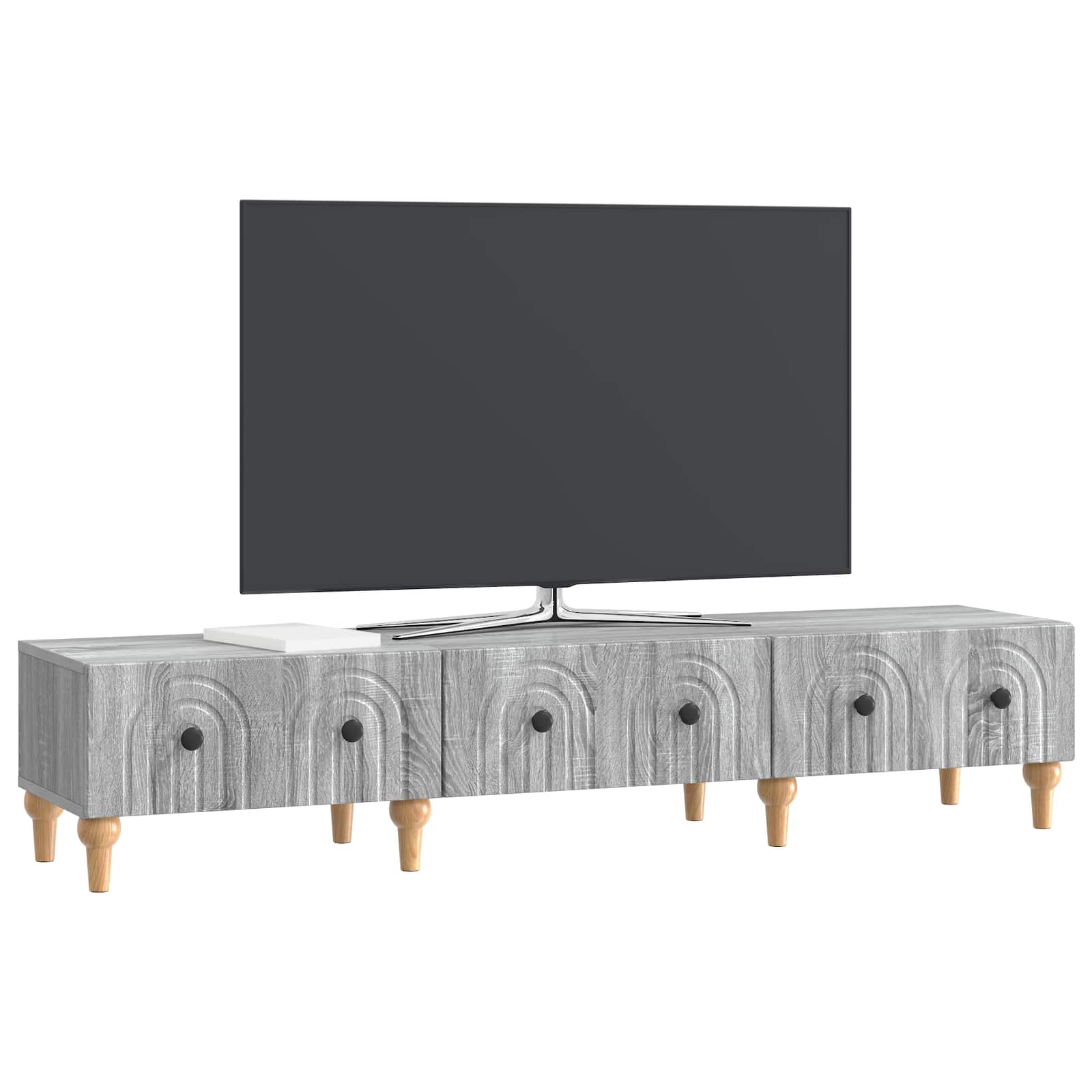TV-kast met lade Grijs sonoma 147 x 34,5 x 30 cm Bewerkt hout is nu te koop bij PeponiXL, paradijselijk wonen!