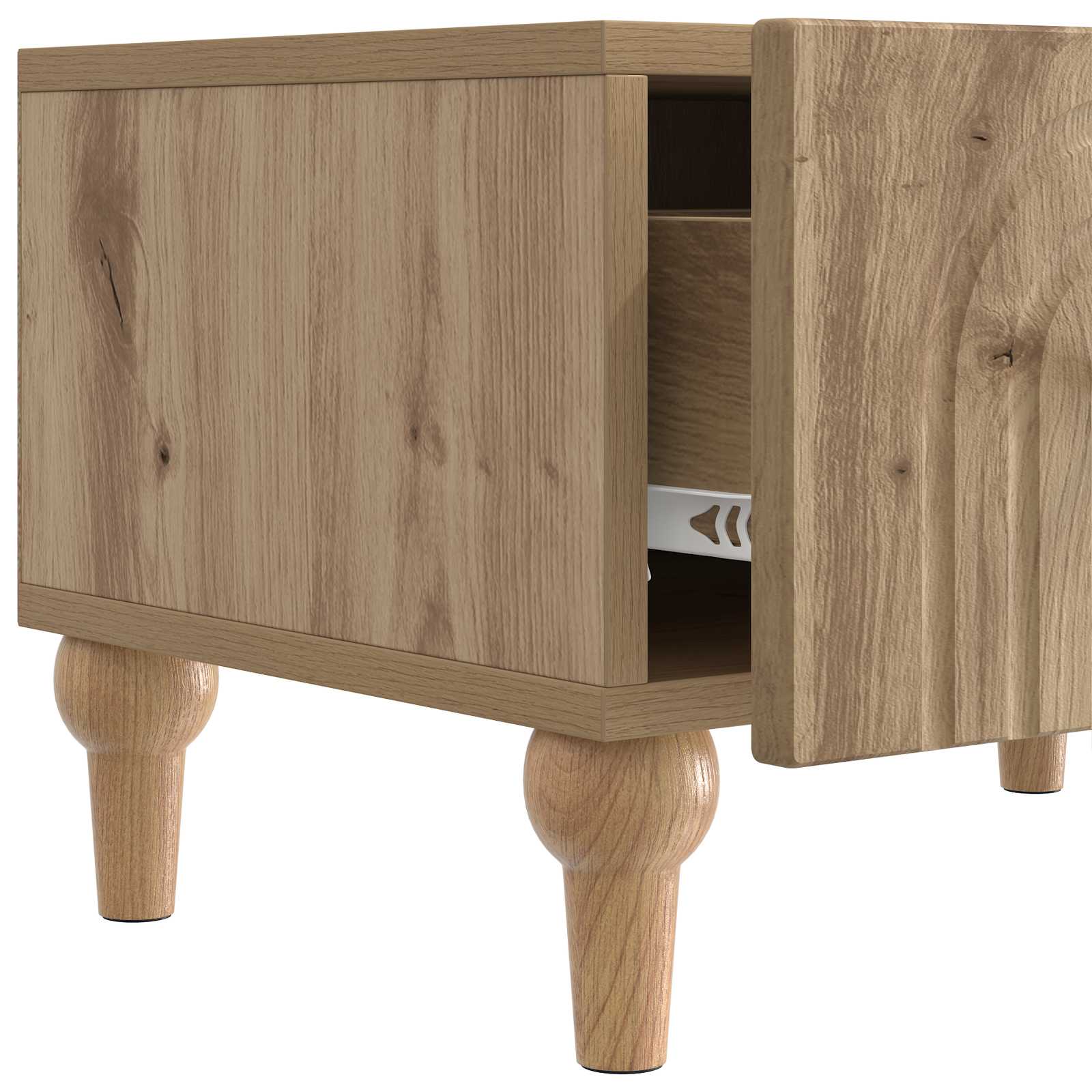 TV-kast Artisanaal eiken 147 x 34,5 x 30 cm Bewerkt hout is nu te koop bij PeponiXL, paradijselijk wonen!