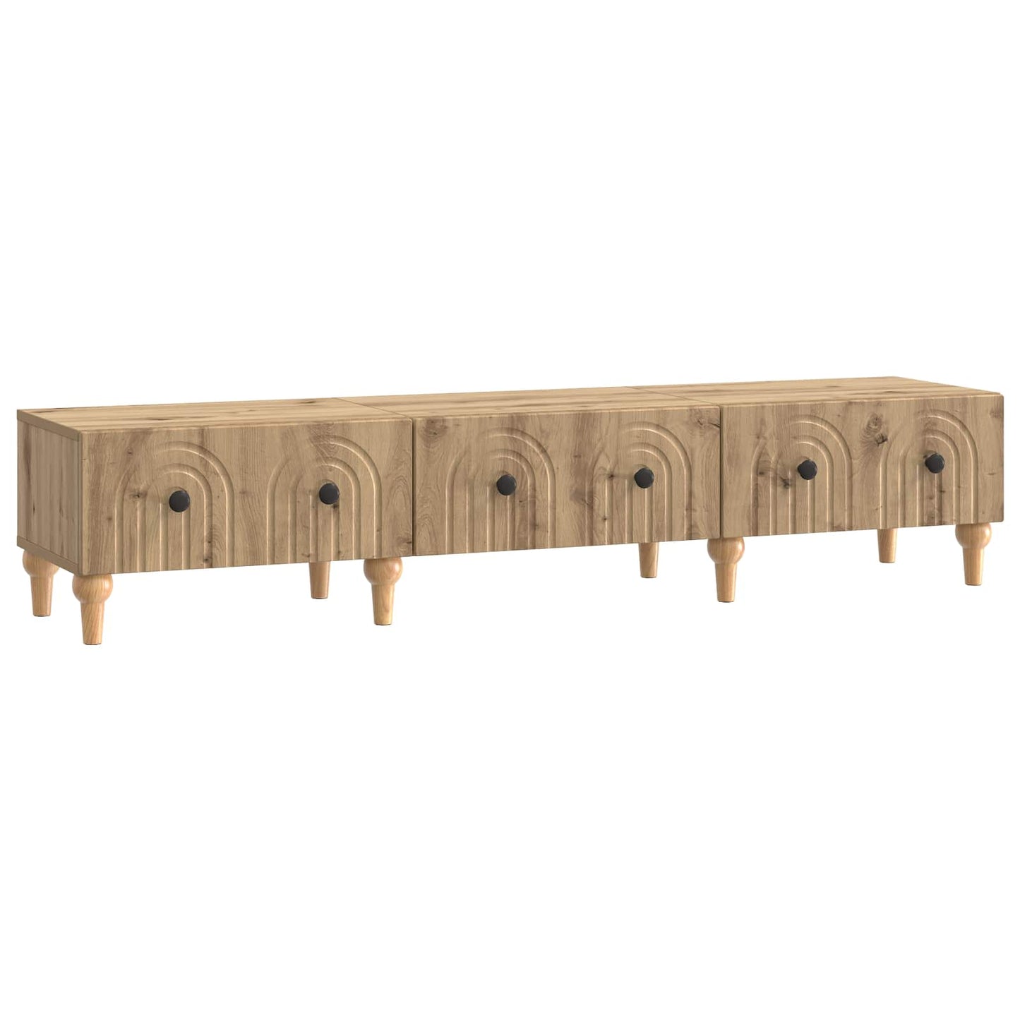 TV-kast Artisanaal eiken 147 x 34,5 x 30 cm Bewerkt hout is nu te koop bij PeponiXL, paradijselijk wonen!