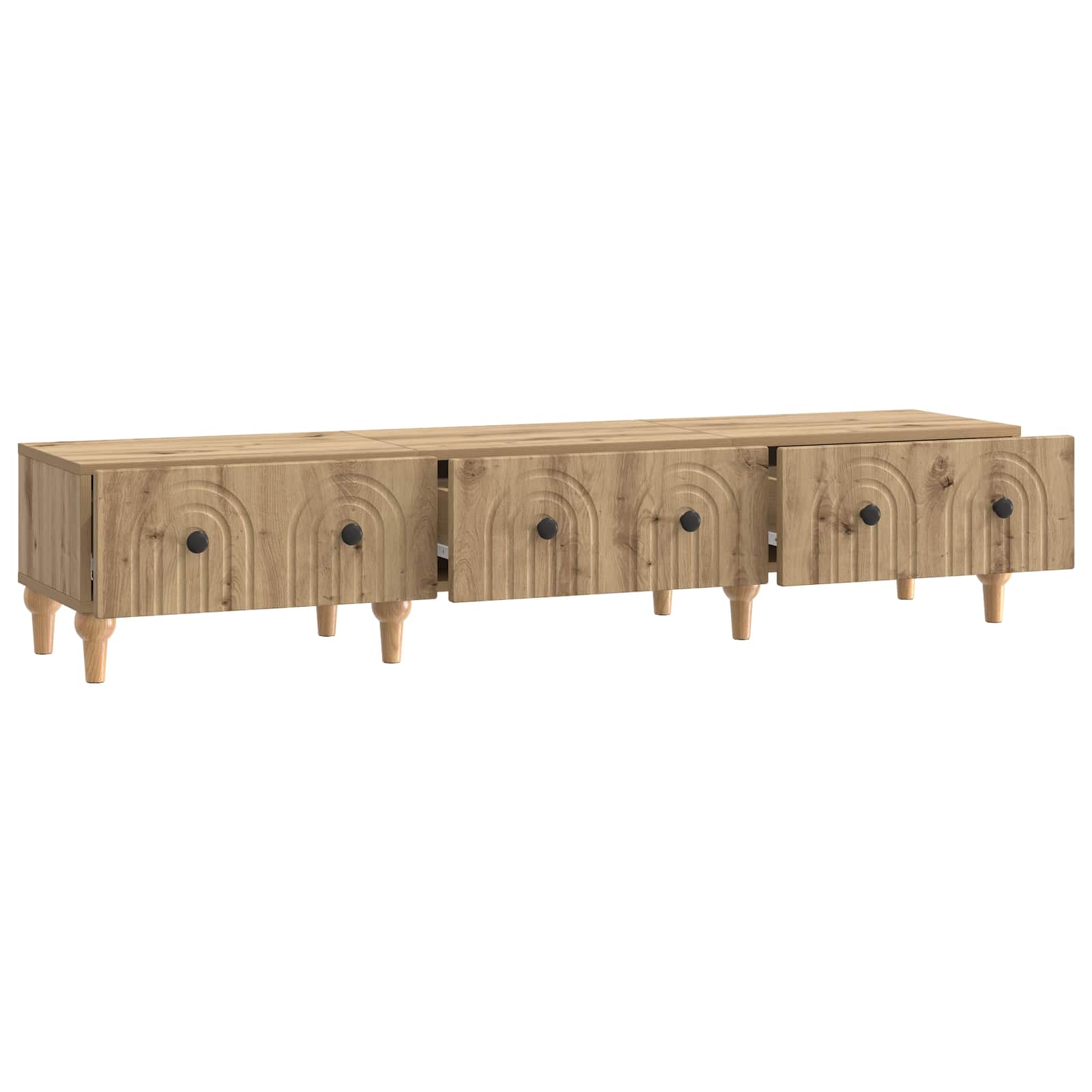 TV-kast Artisanaal eiken 147 x 34,5 x 30 cm Bewerkt hout is nu te koop bij PeponiXL, paradijselijk wonen!