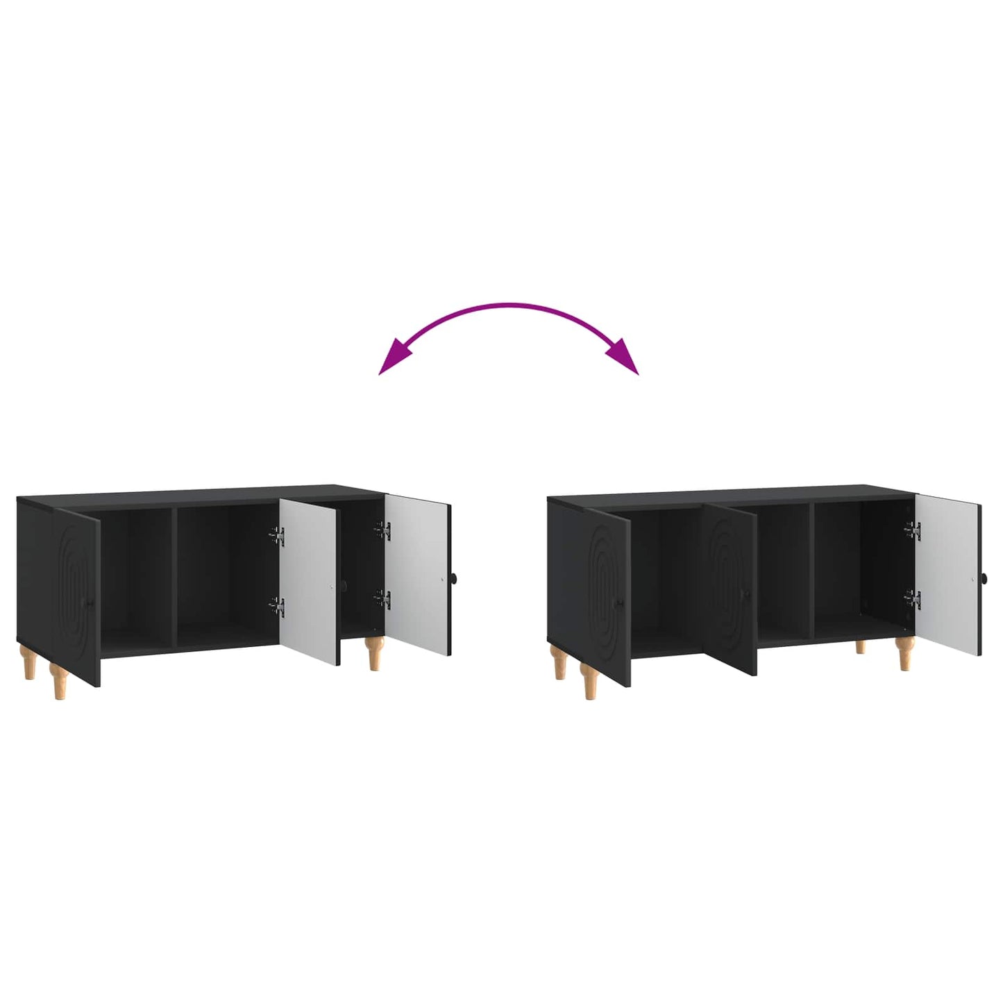 TV-kast Zwart 99 x 34,5 x 50 cm Bewerkt hout is nu te koop bij PeponiXL, paradijselijk wonen!