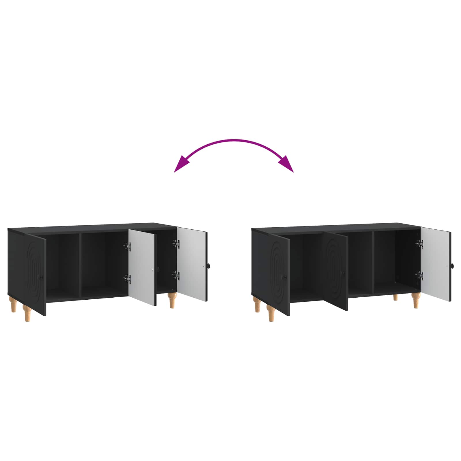 TV-kast Zwart 99 x 34,5 x 50 cm Bewerkt hout is nu te koop bij PeponiXL, paradijselijk wonen!