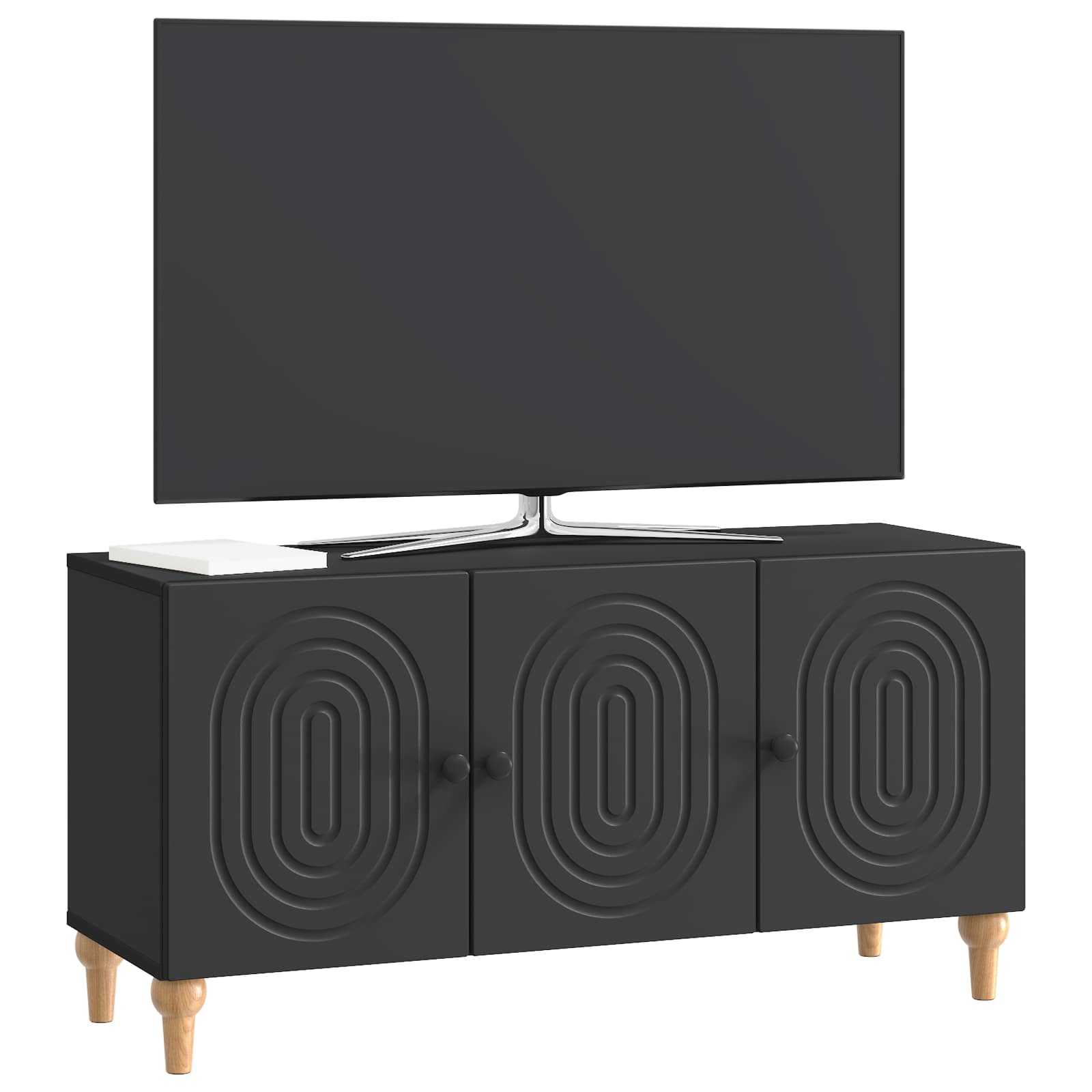 TV-kast Zwart 99 x 34,5 x 50 cm Bewerkt hout is nu te koop bij PeponiXL, paradijselijk wonen!