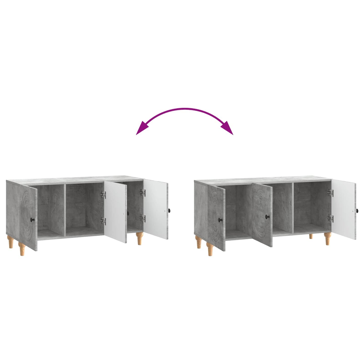 TV-kast Betongrijs 99 x 34,5 x 50 cm Bewerkt hout is nu te koop bij PeponiXL, paradijselijk wonen!