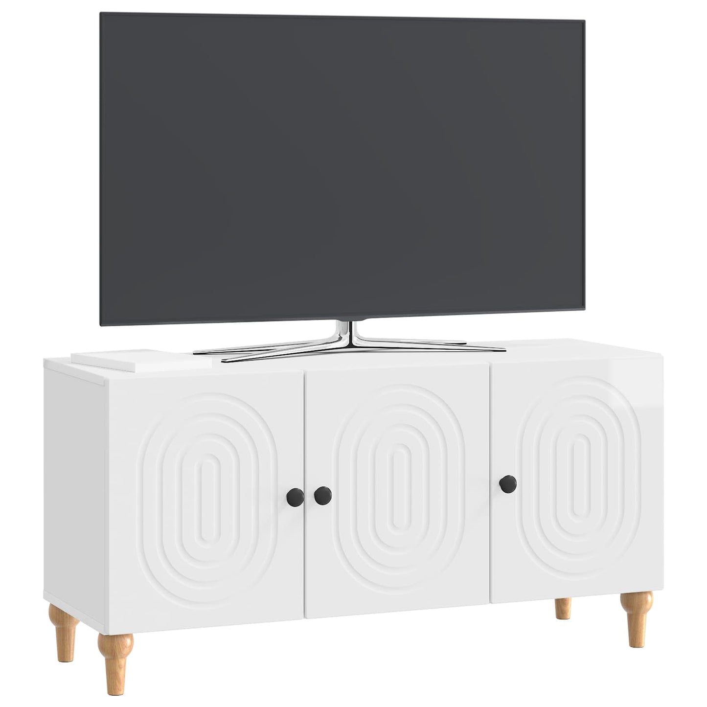 TV-kast Hoogglans Wit 99 x 34,5 x 50 cm Bewerkt hout is nu te koop bij PeponiXL, paradijselijk wonen!