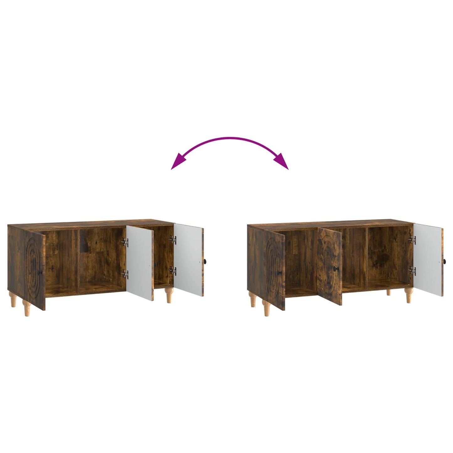 TV-kast Gerookt eiken 99 x 34,5 x 50 cm Bewerkt hout is nu te koop bij PeponiXL, paradijselijk wonen!