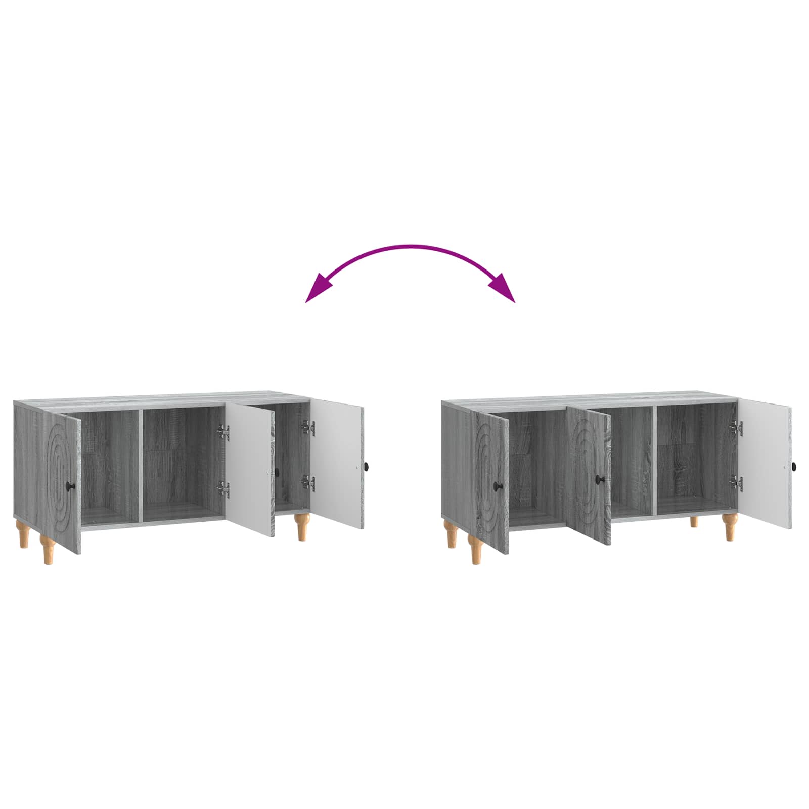 TV-kast Grijs sonoma 99 x 34,5 x 50 cm Bewerkt hout is nu te koop bij PeponiXL, paradijselijk wonen!