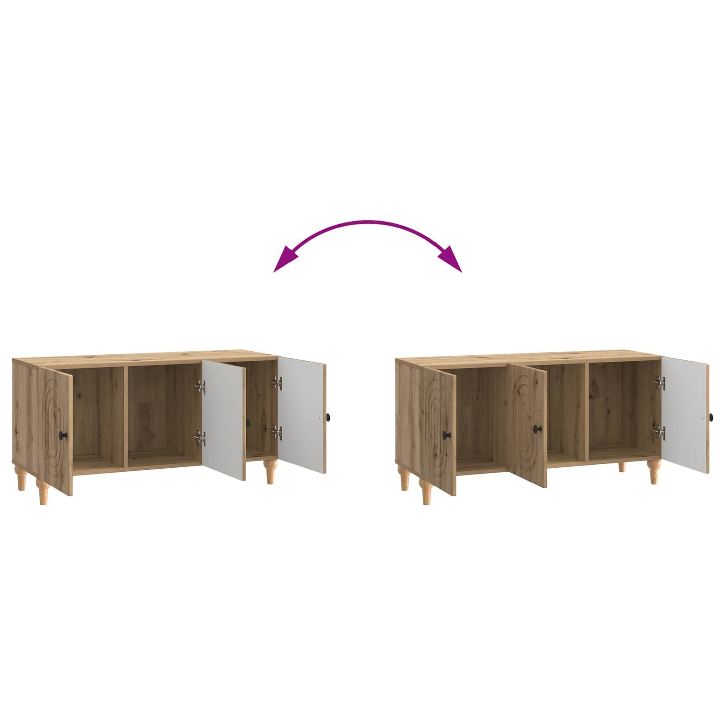 TV-kast Artisanaal eiken 99 x 34,5 x 50 cm Bewerkt hout is nu te koop bij PeponiXL, paradijselijk wonen!