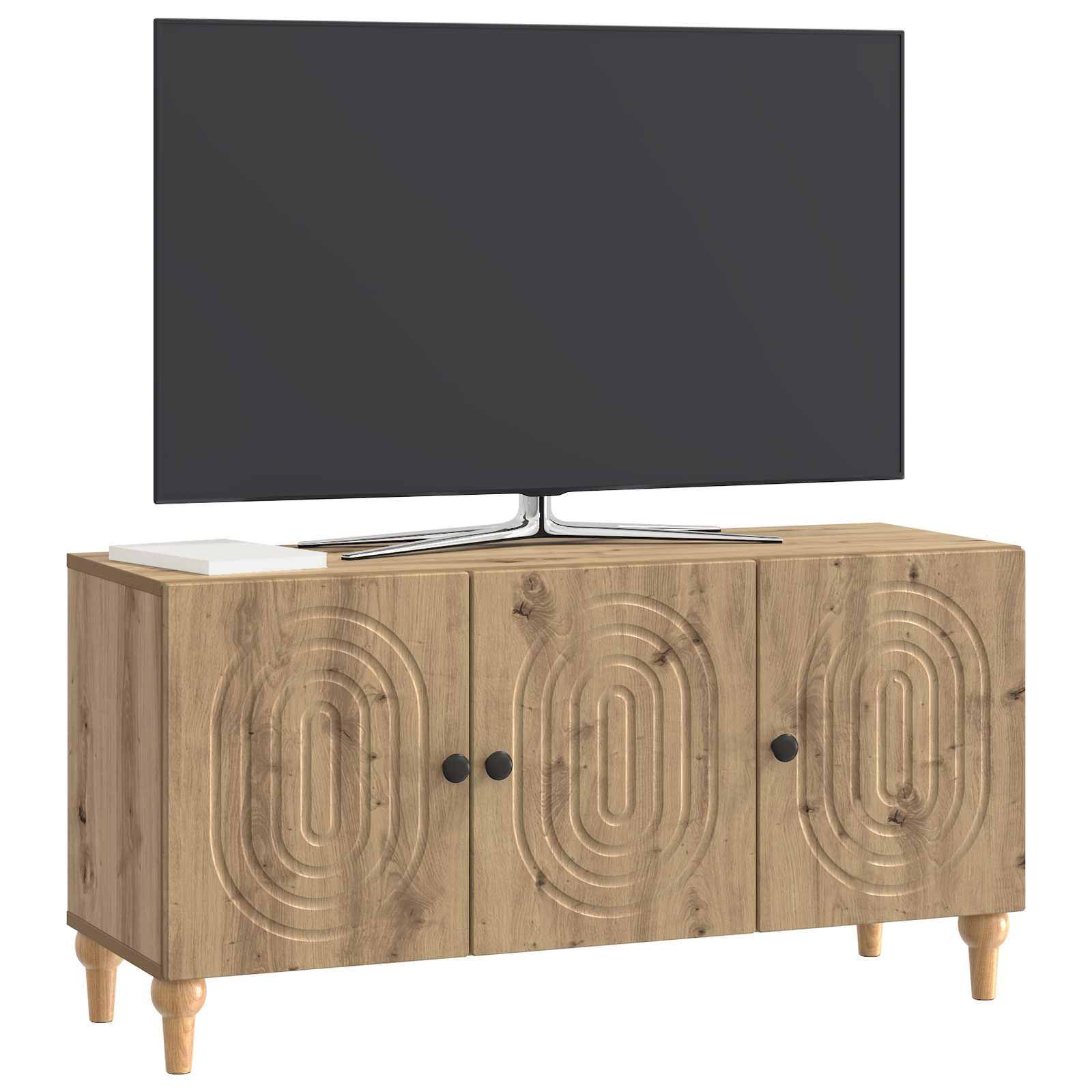 TV-kast Artisanaal eiken 99 x 34,5 x 50 cm Bewerkt hout is nu te koop bij PeponiXL, paradijselijk wonen!