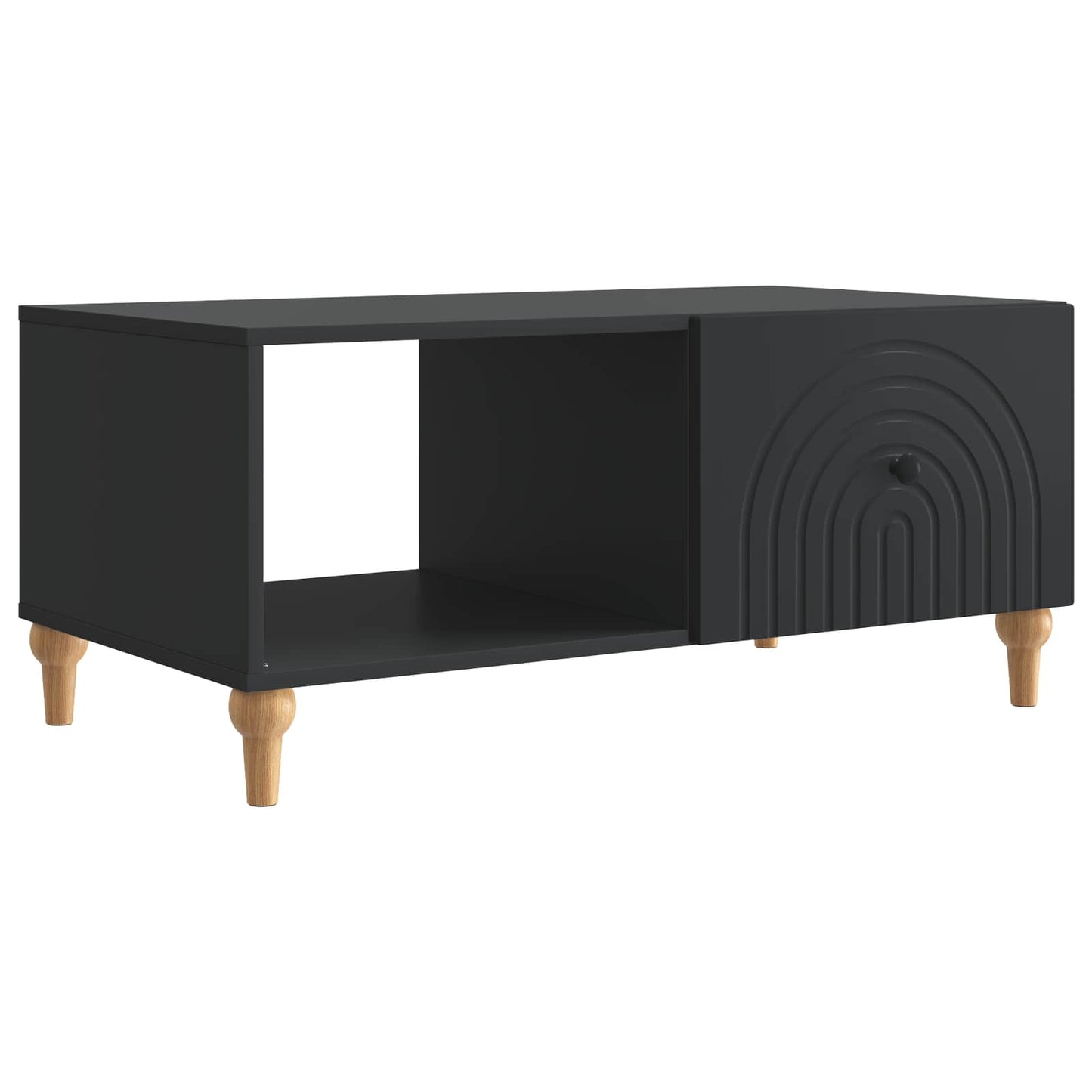 Salontafel Zwart 90 x 50 x 40 cm Bewerkt hout is nu te koop bij PeponiXL, paradijselijk wonen!