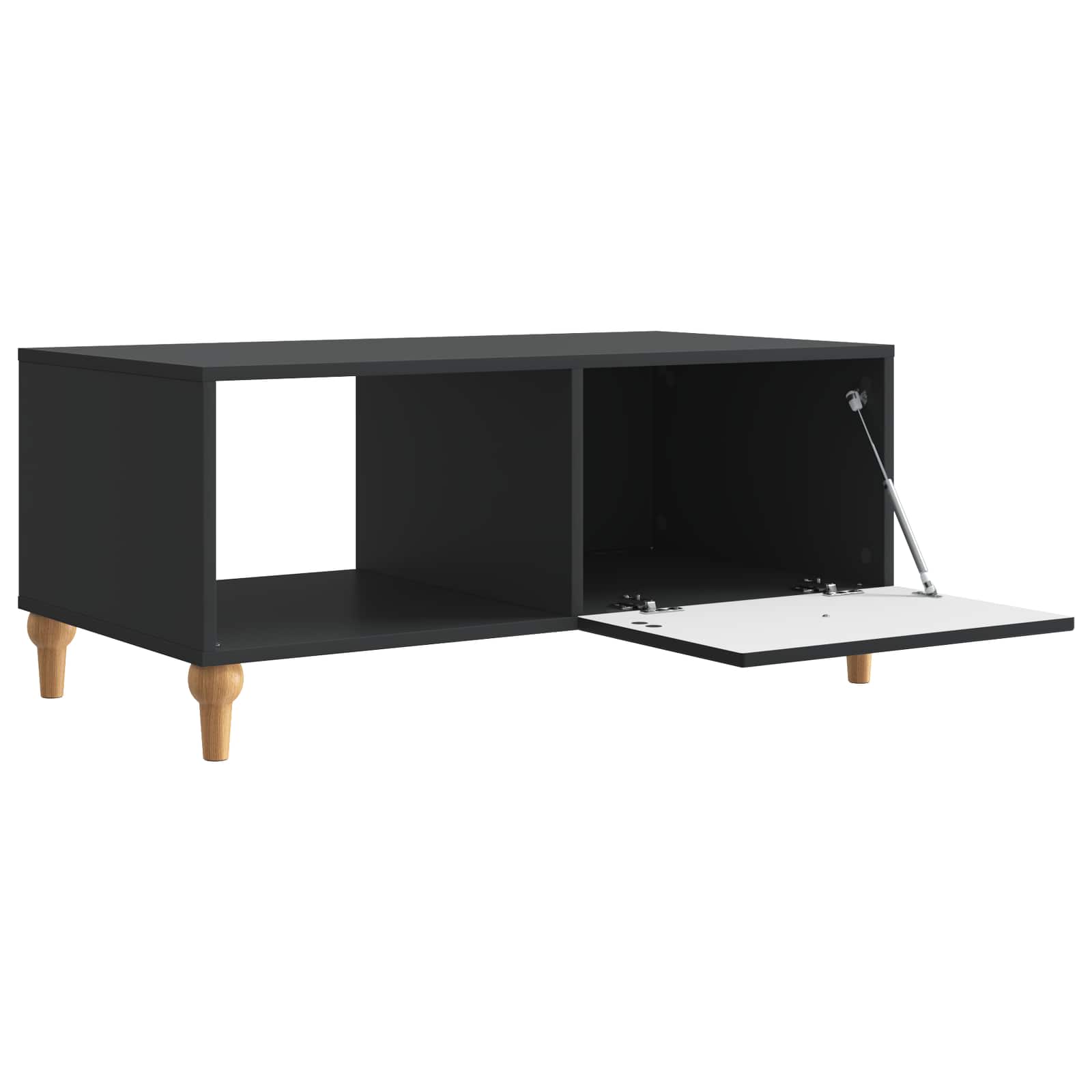 Salontafel Zwart 90 x 50 x 40 cm Bewerkt hout is nu te koop bij PeponiXL, paradijselijk wonen!
