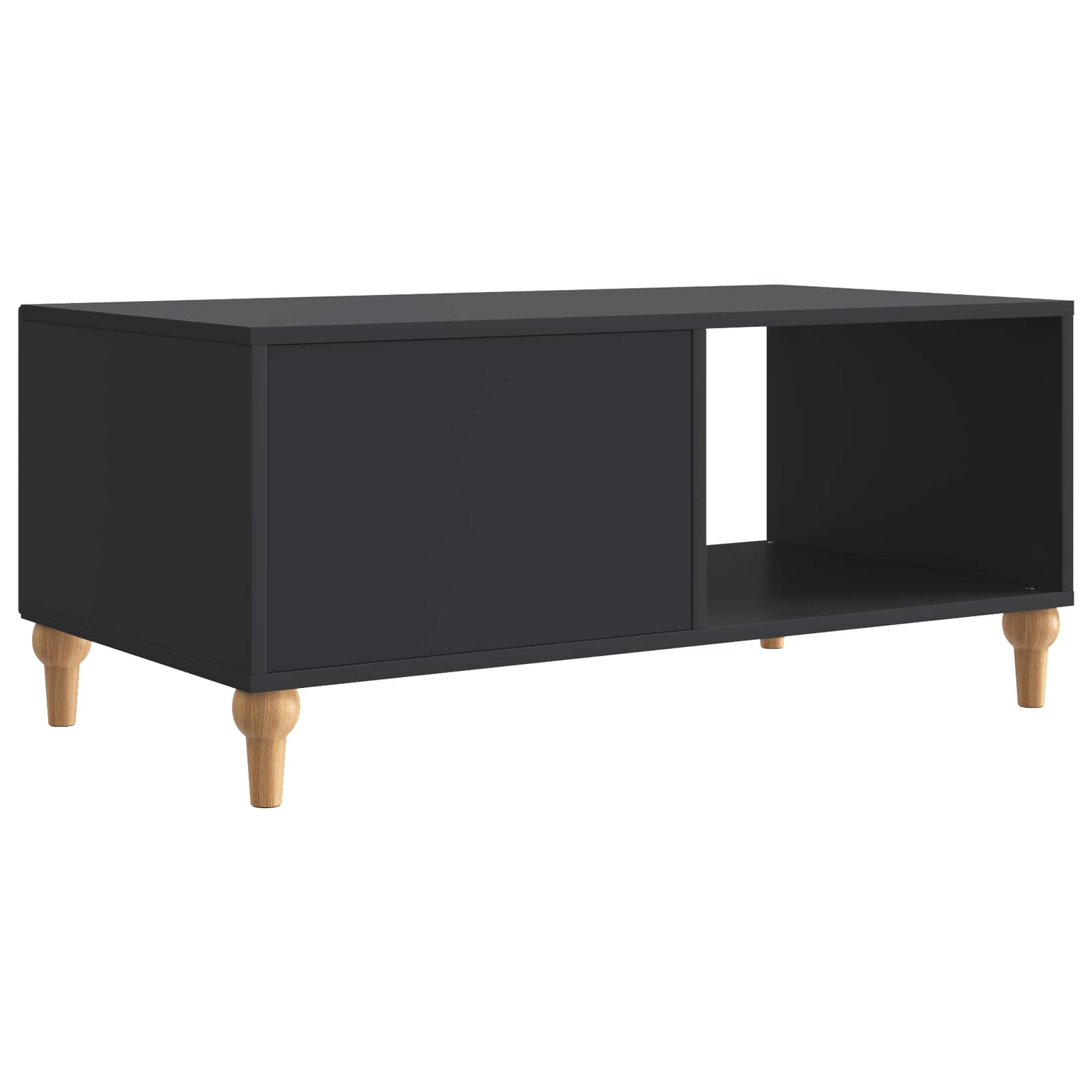 Salontafel Zwart 90 x 50 x 40 cm Bewerkt hout is nu te koop bij PeponiXL, paradijselijk wonen!