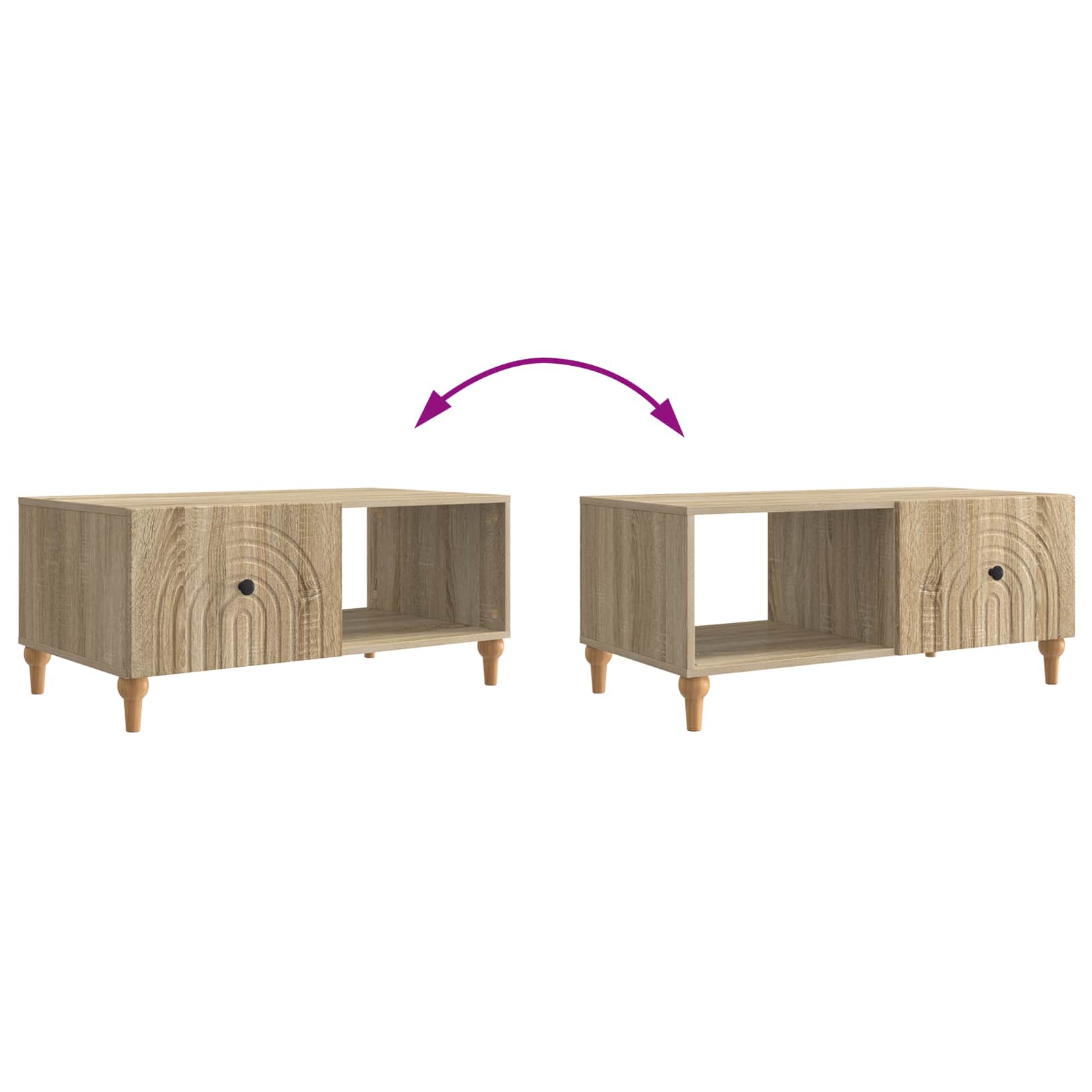 Salontafel Sonoma Eiken 90 x 50 x 40 cm Bewerkt hout is nu te koop bij PeponiXL, paradijselijk wonen!