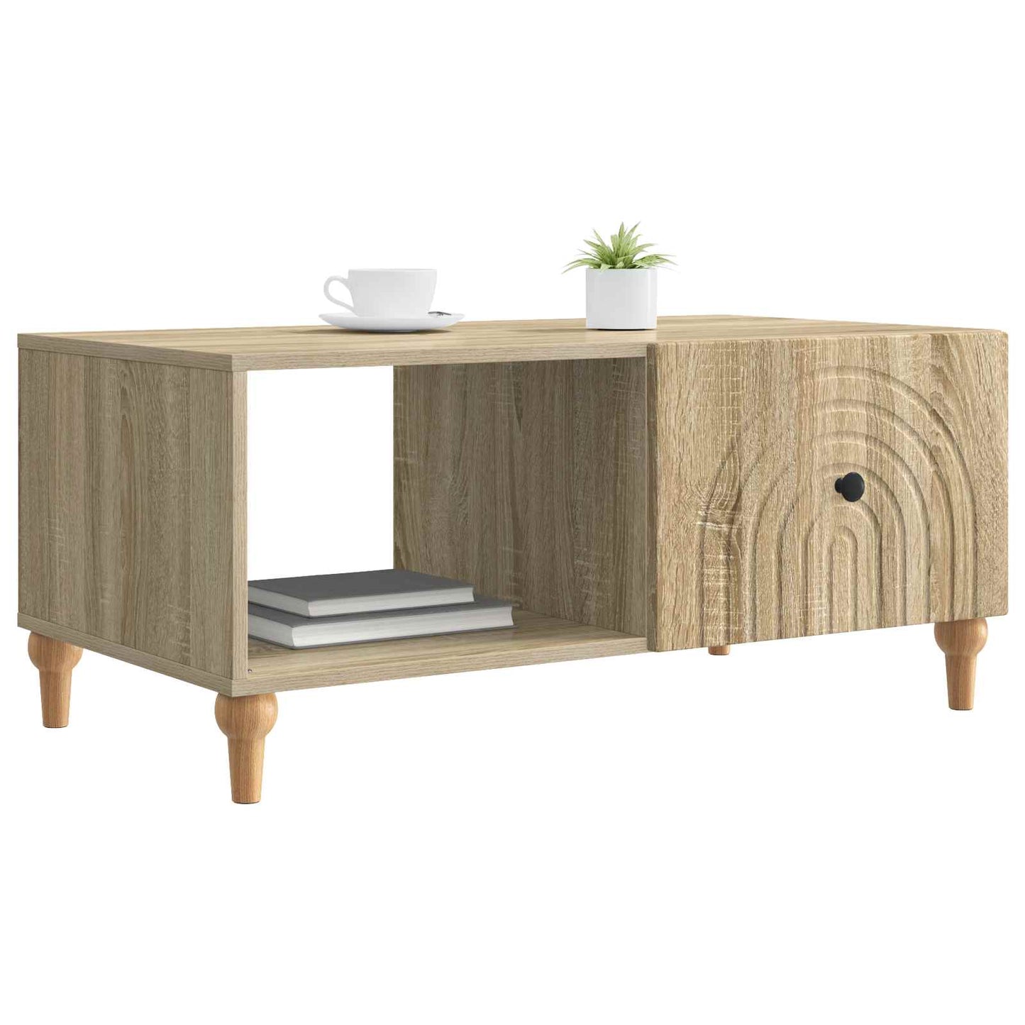 Salontafel Sonoma Eiken 90 x 50 x 40 cm Bewerkt hout is nu te koop bij PeponiXL, paradijselijk wonen!