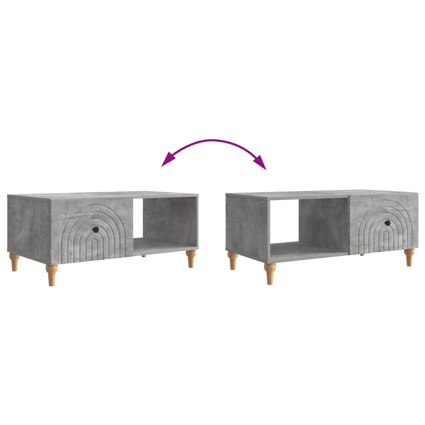 Salontafel Betongrijs 90 x 50 x 40 cm Bewerkt hout is nu te koop bij PeponiXL, paradijselijk wonen!