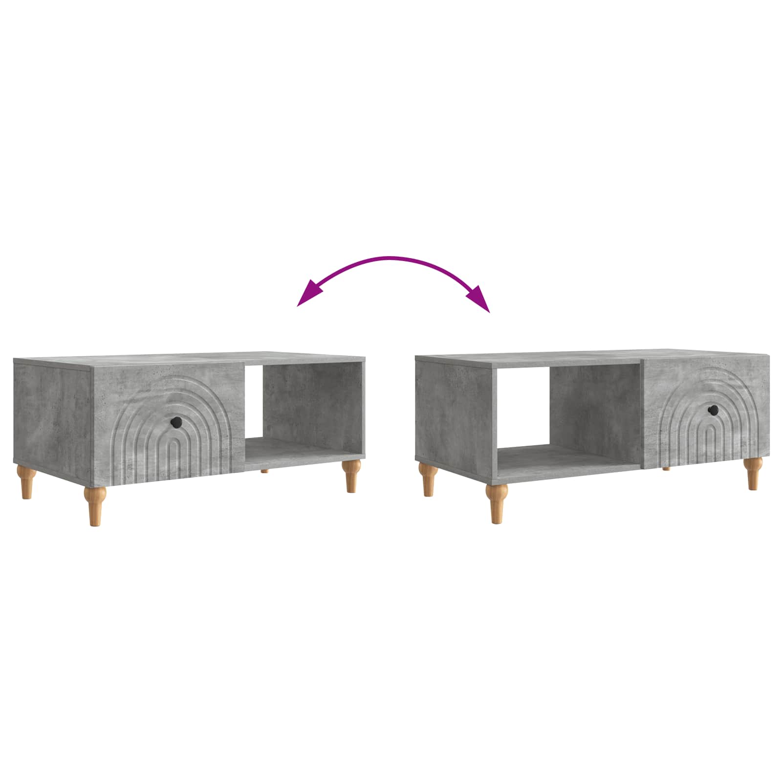 Salontafel Betongrijs 90 x 50 x 40 cm Bewerkt hout is nu te koop bij PeponiXL, paradijselijk wonen!