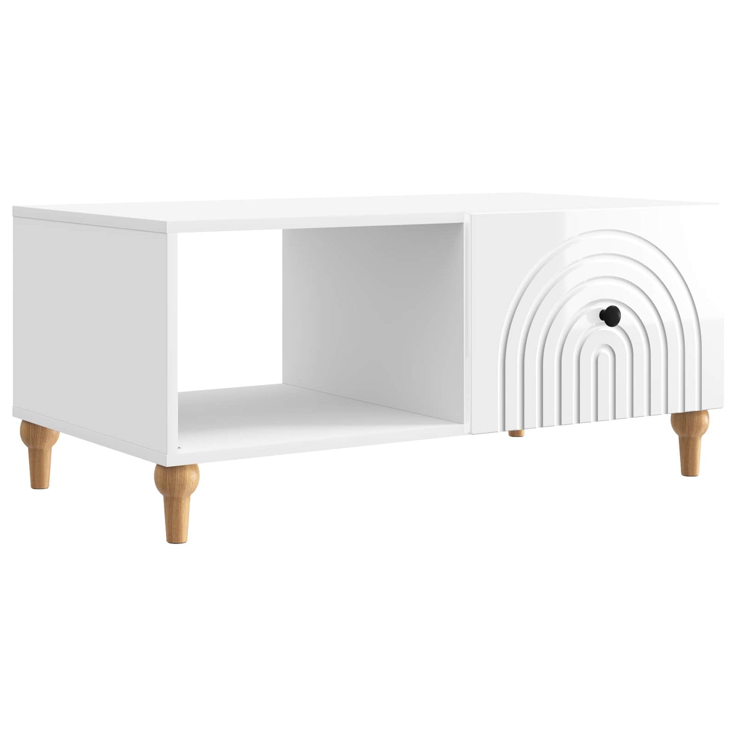 Salontafel Hoogglans Wit 90 x 50 x 40 cm Bewerkt hout is nu te koop bij PeponiXL, paradijselijk wonen!