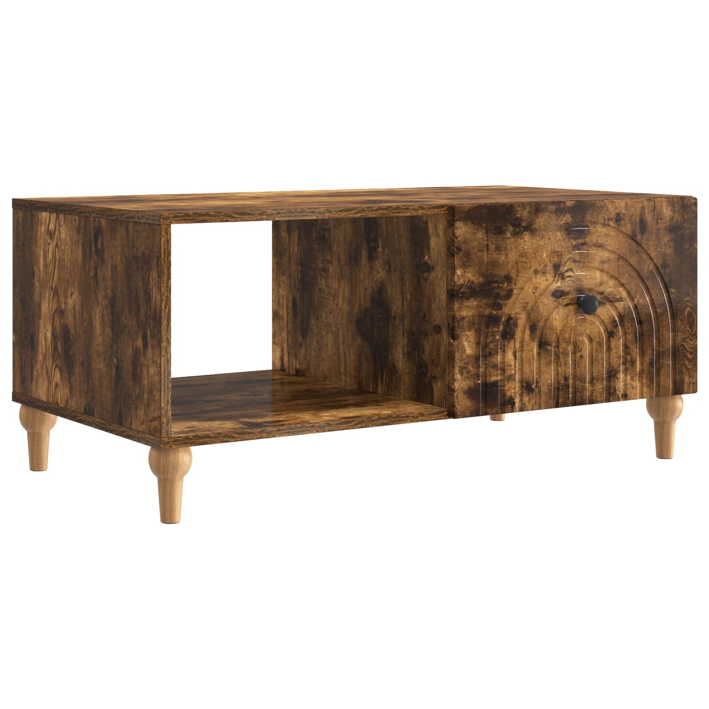 Salontafel Gerookt eiken 90 x 50 x 40 cm Bewerkt hout is nu te koop bij PeponiXL, paradijselijk wonen!