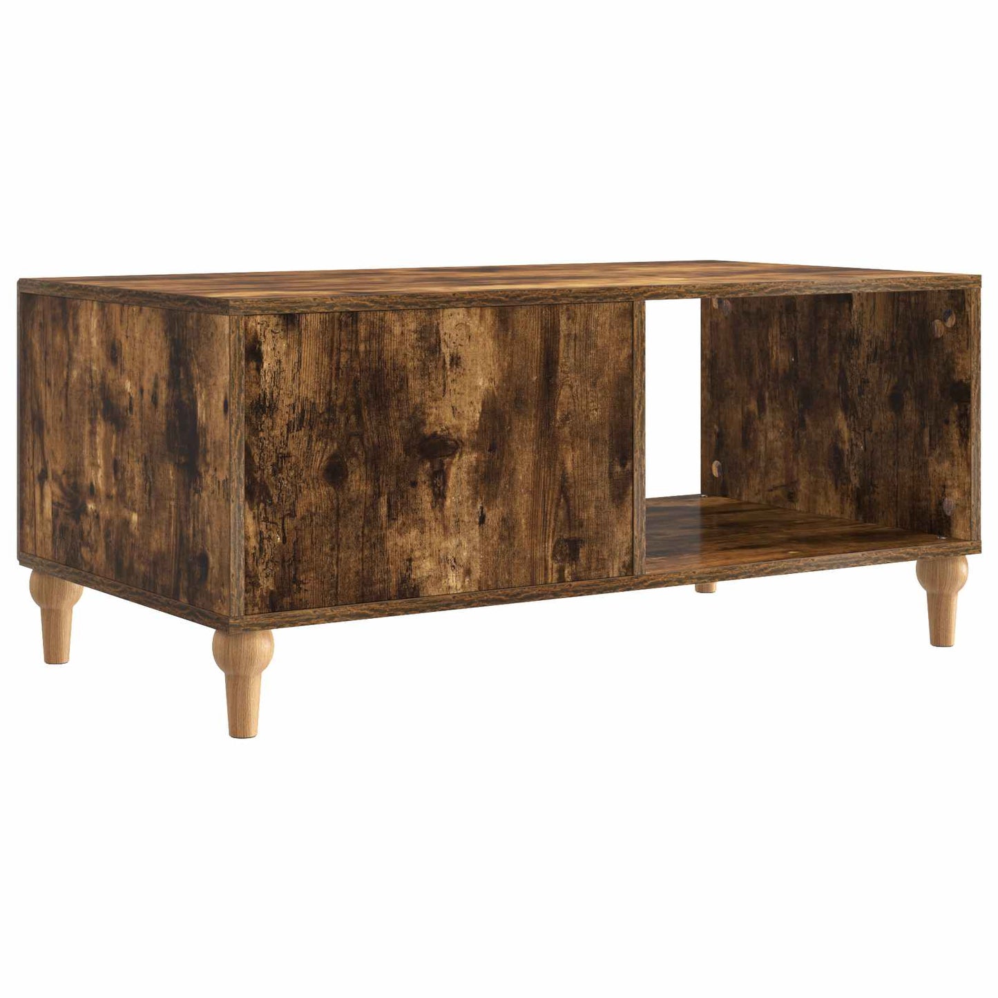 Salontafel Gerookt eiken 90 x 50 x 40 cm Bewerkt hout is nu te koop bij PeponiXL, paradijselijk wonen!