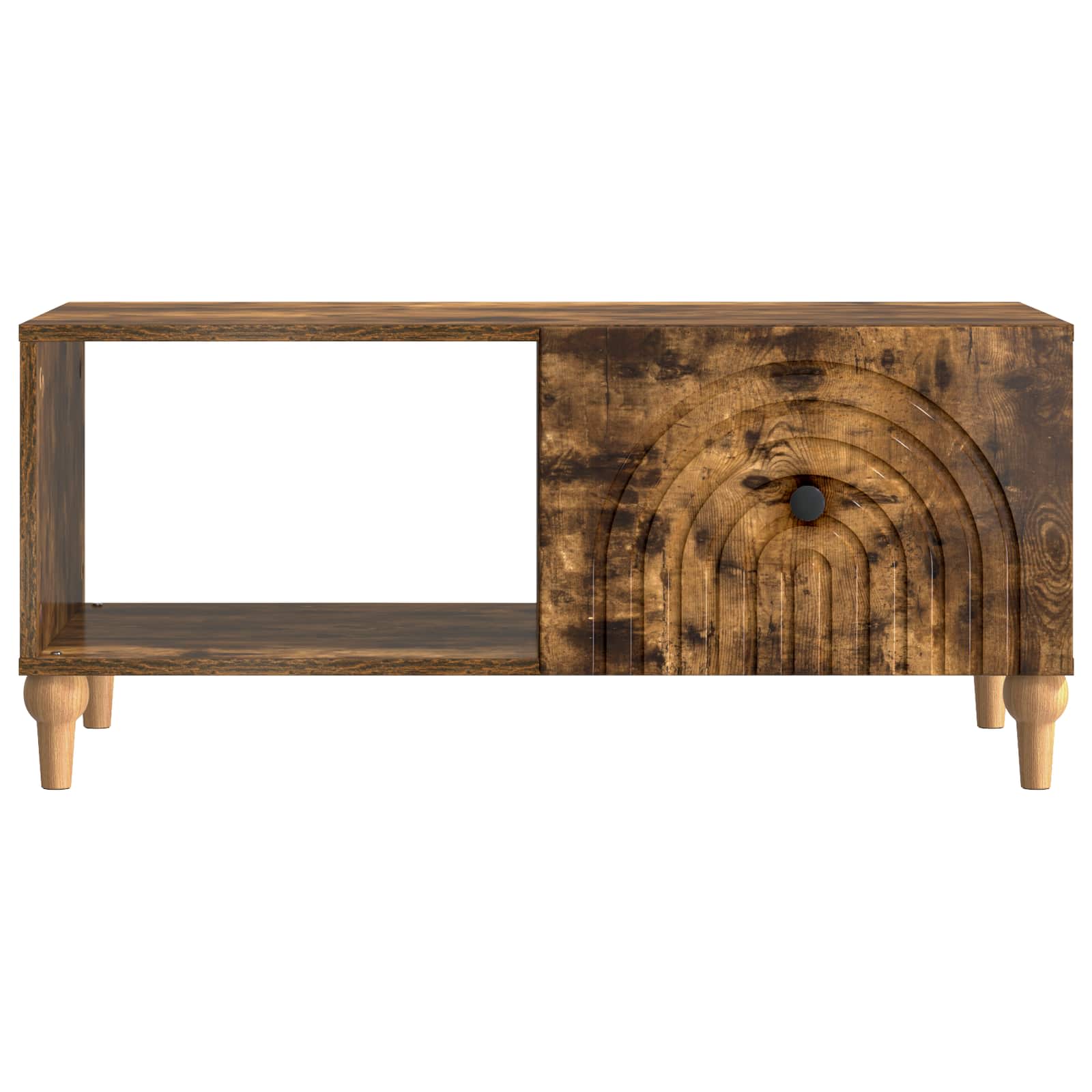 Salontafel Gerookt eiken 90 x 50 x 40 cm Bewerkt hout is nu te koop bij PeponiXL, paradijselijk wonen!