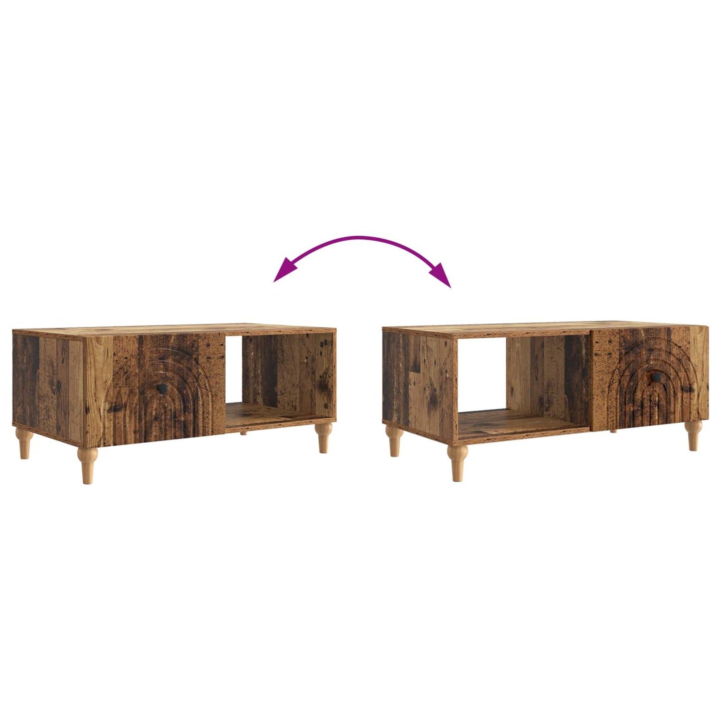Salontafel Oud hout 90 x 50 x 40 cm Bewerkt hout is nu te koop bij PeponiXL, paradijselijk wonen!