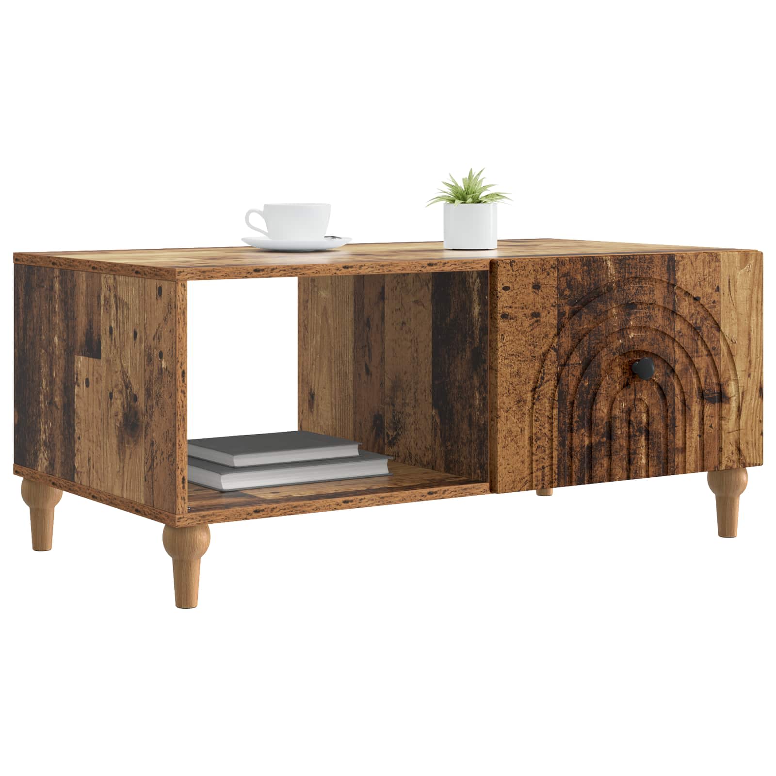 Salontafel Oud hout 90 x 50 x 40 cm Bewerkt hout is nu te koop bij PeponiXL, paradijselijk wonen!