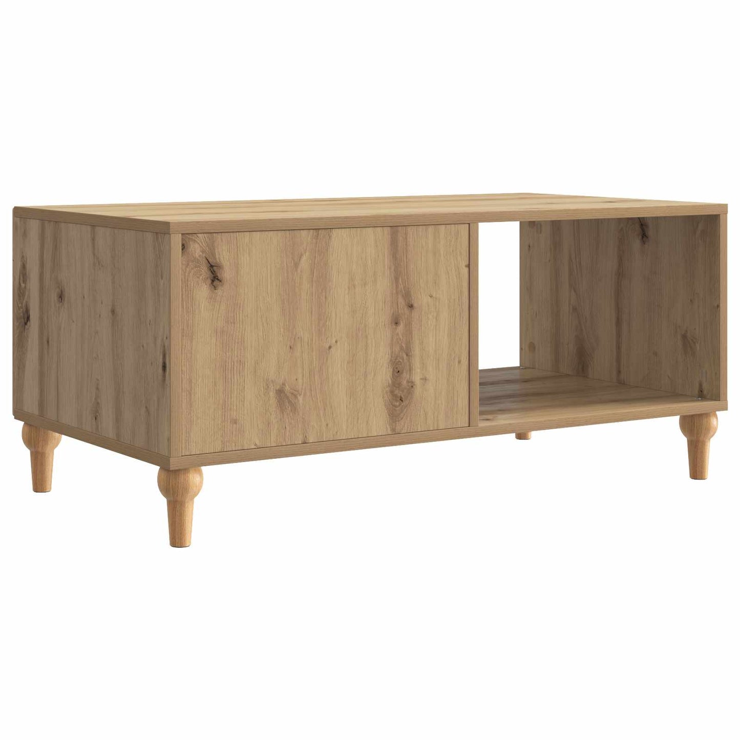 Salontafel Artisanaal eiken 90 x 50 x 40 cm Bewerkt hout is nu te koop bij PeponiXL, paradijselijk wonen!