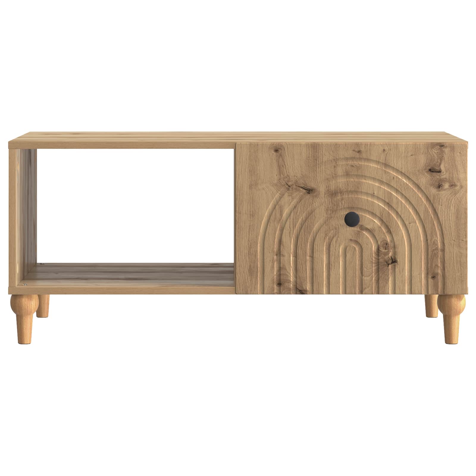 Salontafel Artisanaal eiken 90 x 50 x 40 cm Bewerkt hout is nu te koop bij PeponiXL, paradijselijk wonen!