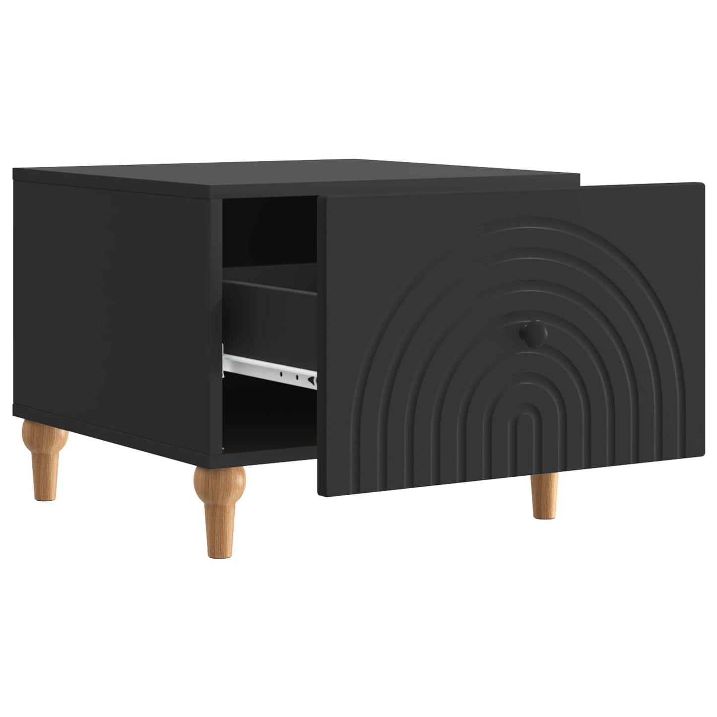 Salontafel met lade Zwart 49 x 50 x 40 cm Bewerkt hout is nu te koop bij PeponiXL, paradijselijk wonen!