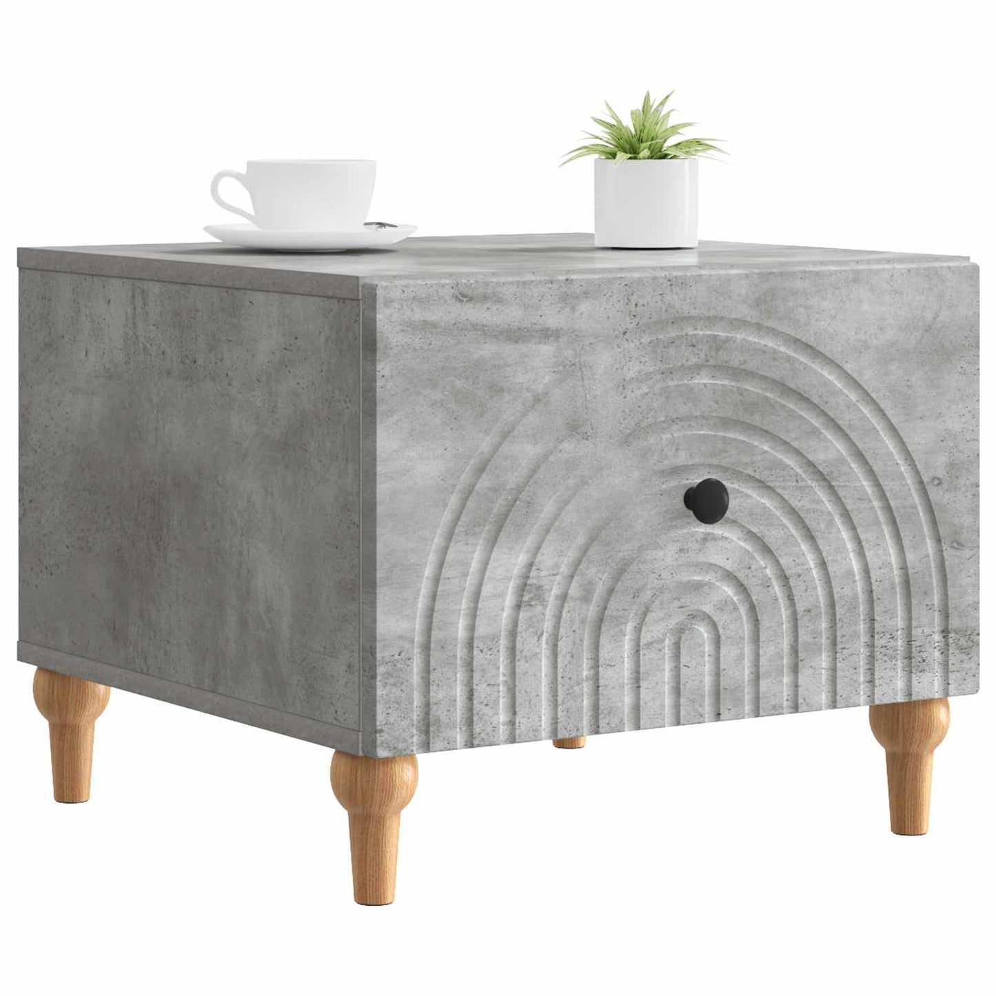 Salontafel met lade Betongrijs 49 x 50 x 40 cm Bewerkt hout is nu te koop bij PeponiXL, paradijselijk wonen!