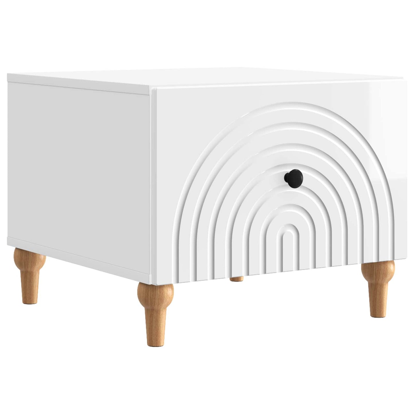 Salontafel met lade Hoogglans Wit 49 x 50 x 40 cm Bewerkt hout is nu te koop bij PeponiXL, paradijselijk wonen!