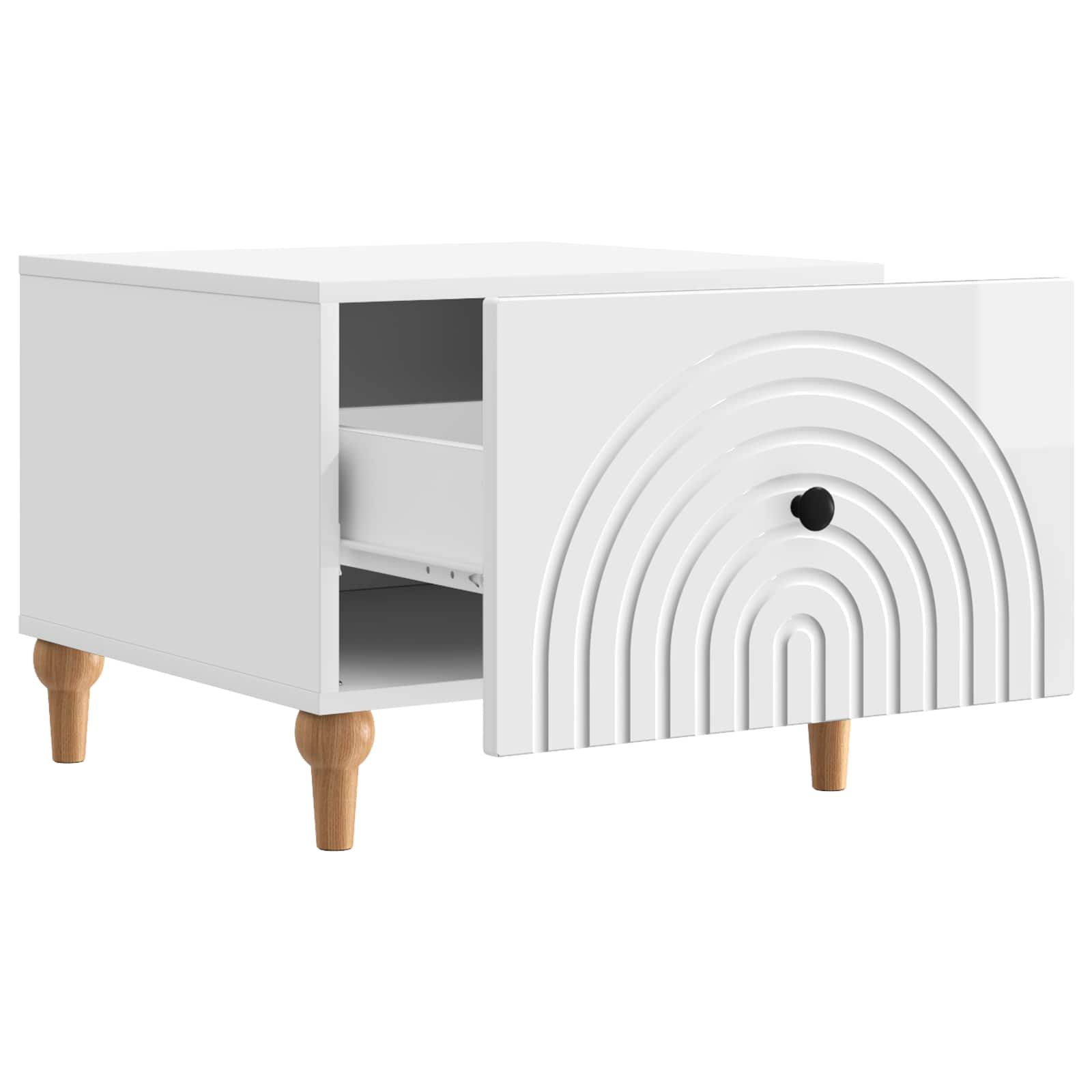 Salontafel met lade Hoogglans Wit 49 x 50 x 40 cm Bewerkt hout is nu te koop bij PeponiXL, paradijselijk wonen!