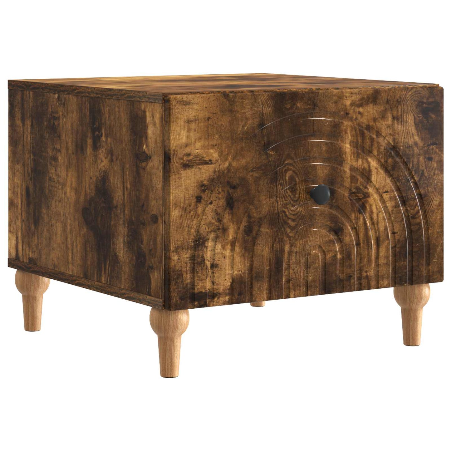 Salontafel met lade Gerookt eiken 49 x 50 x 40 cm Bewerkt hout is nu te koop bij PeponiXL, paradijselijk wonen!