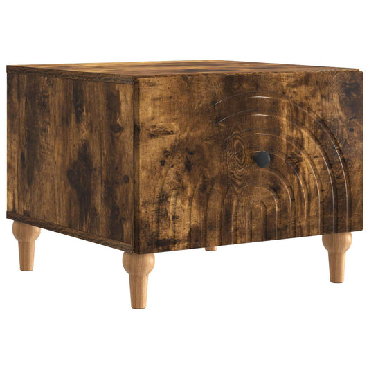 Salontafel met lade Gerookt eiken 49 x 50 x 40 cm Bewerkt hout is nu te koop bij PeponiXL, paradijselijk wonen!