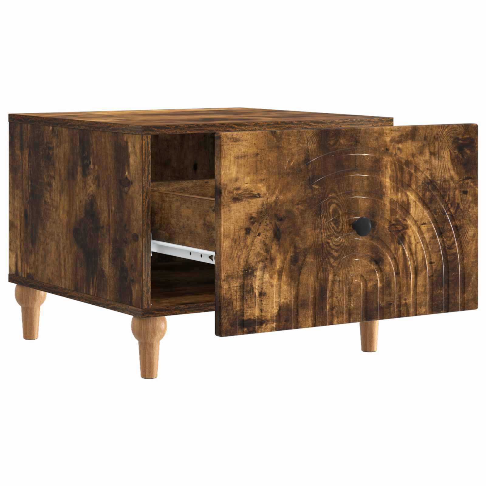 Salontafel met lade Gerookt eiken 49 x 50 x 40 cm Bewerkt hout is nu te koop bij PeponiXL, paradijselijk wonen!